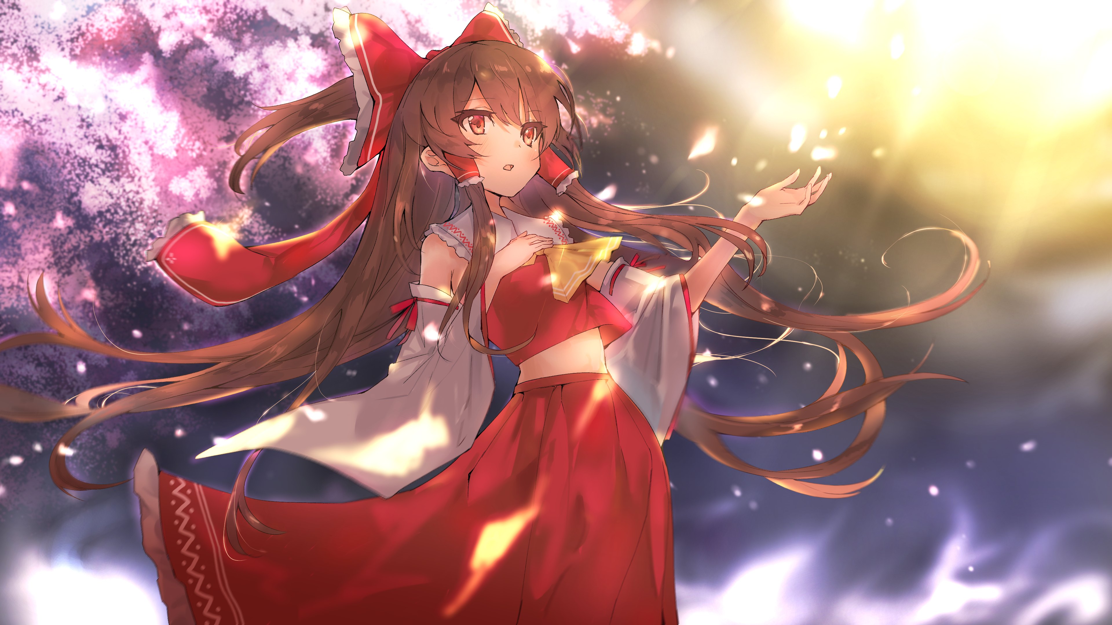 Reimu Hakurei from Touhou 4K HD Wallpaper