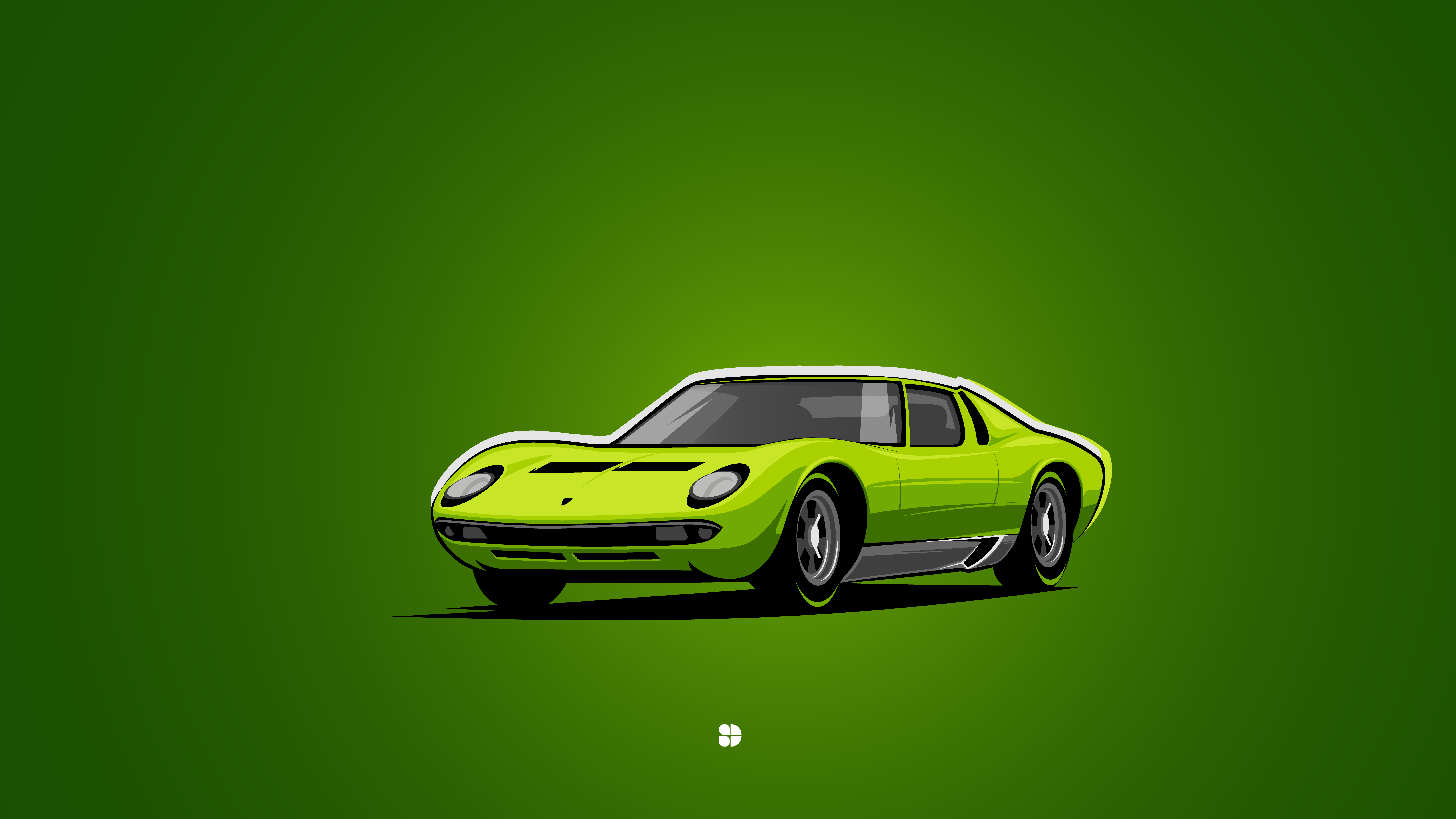 Lamborghini Miura illustration by sumandas094 HD Wallpaper
