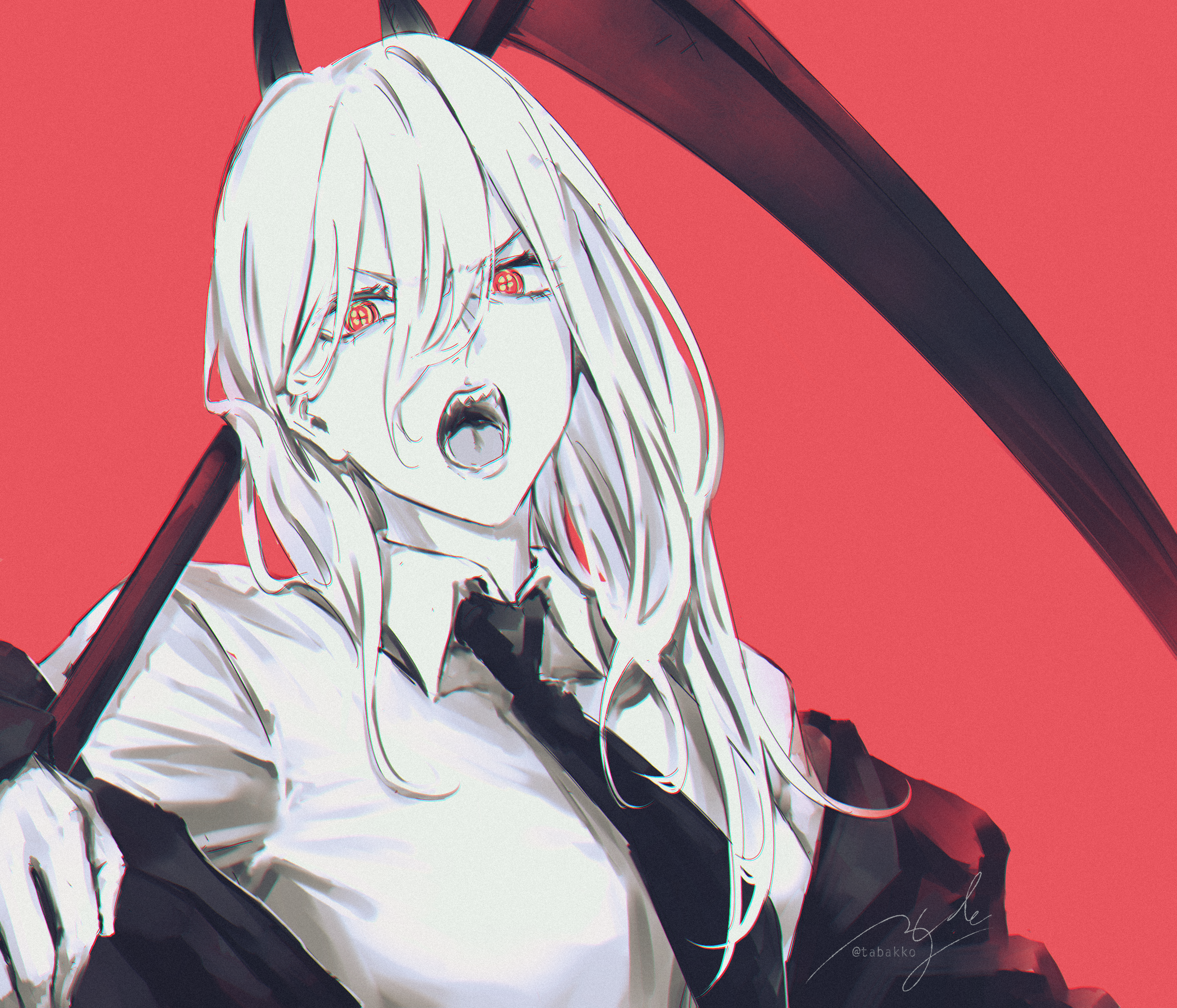 Power from Chainsaw Man with scythe HD Wallpaper