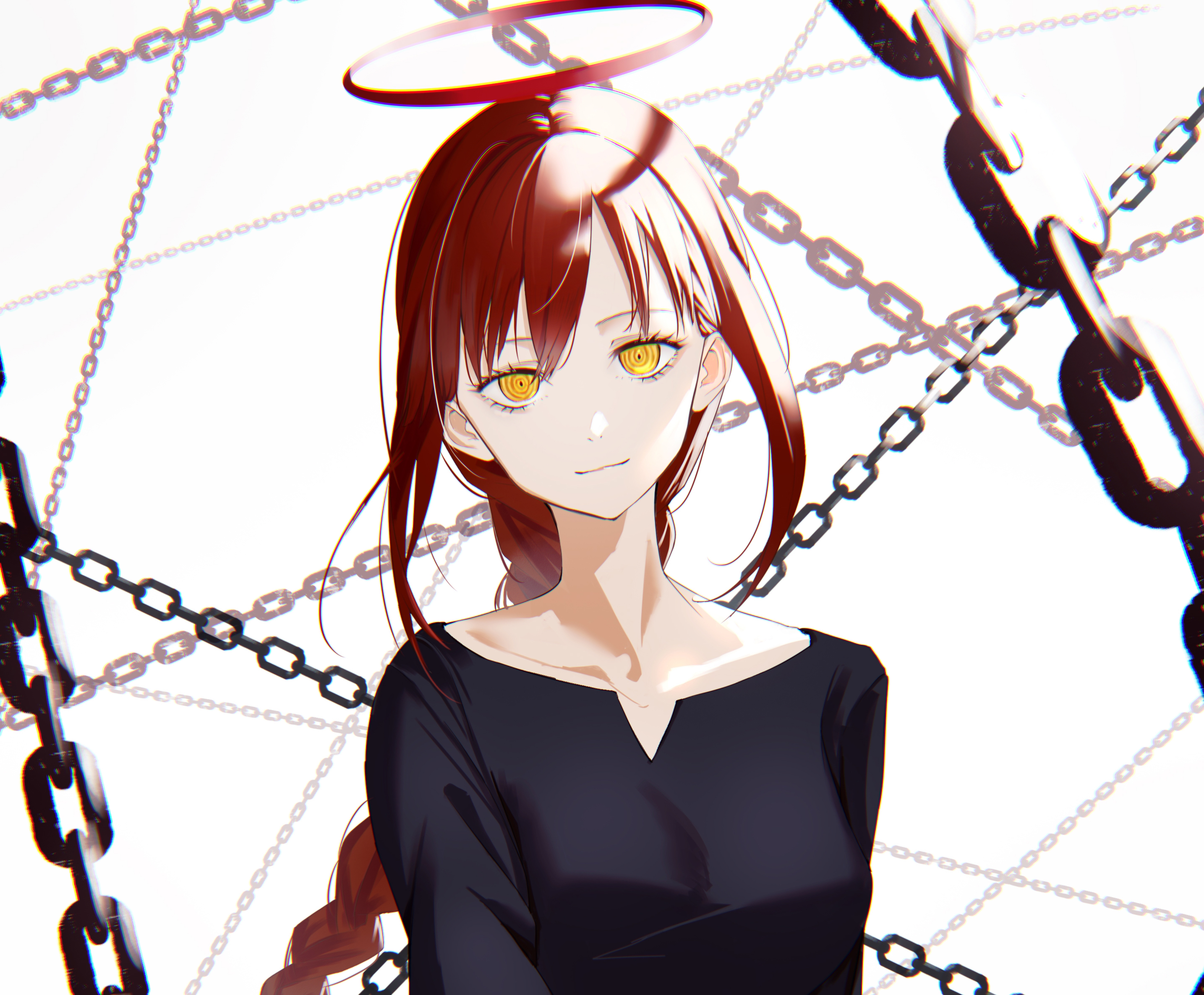 Makima from Chainsaw Man with chains HD Wallpaper