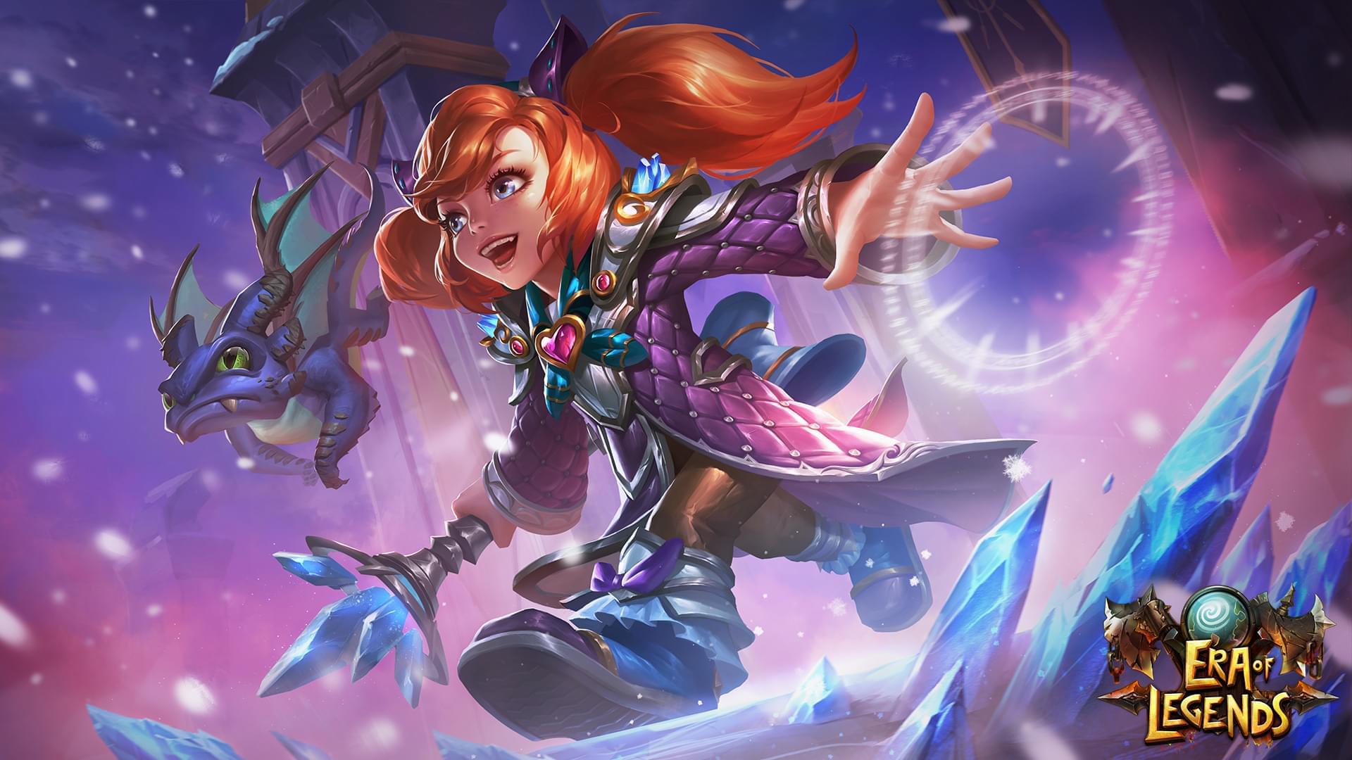 Girl with dragon in Era of Legends HD Wallpaper