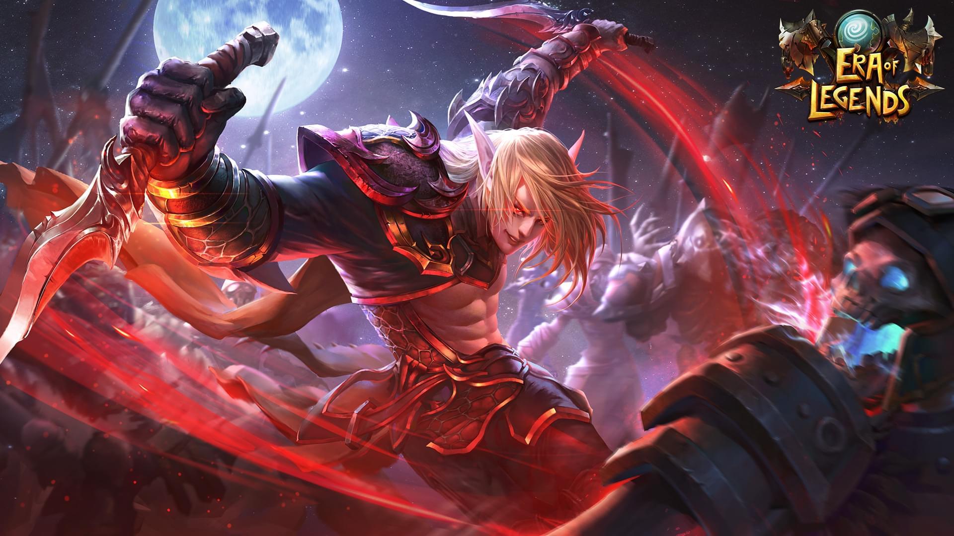 Elf warrior with swords in Era of Legends HD Wallpaper