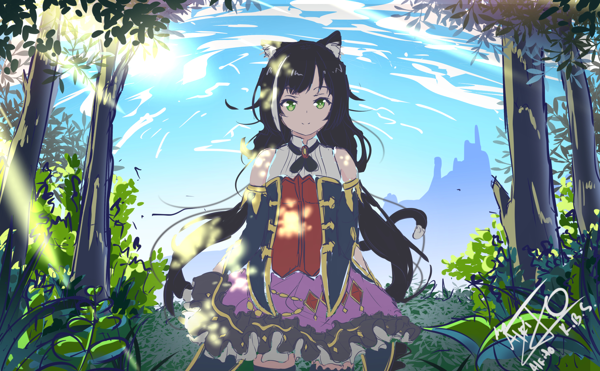 Karyl Momochi from Princess Connect! Re:Dive in a forest HD Wallpaper