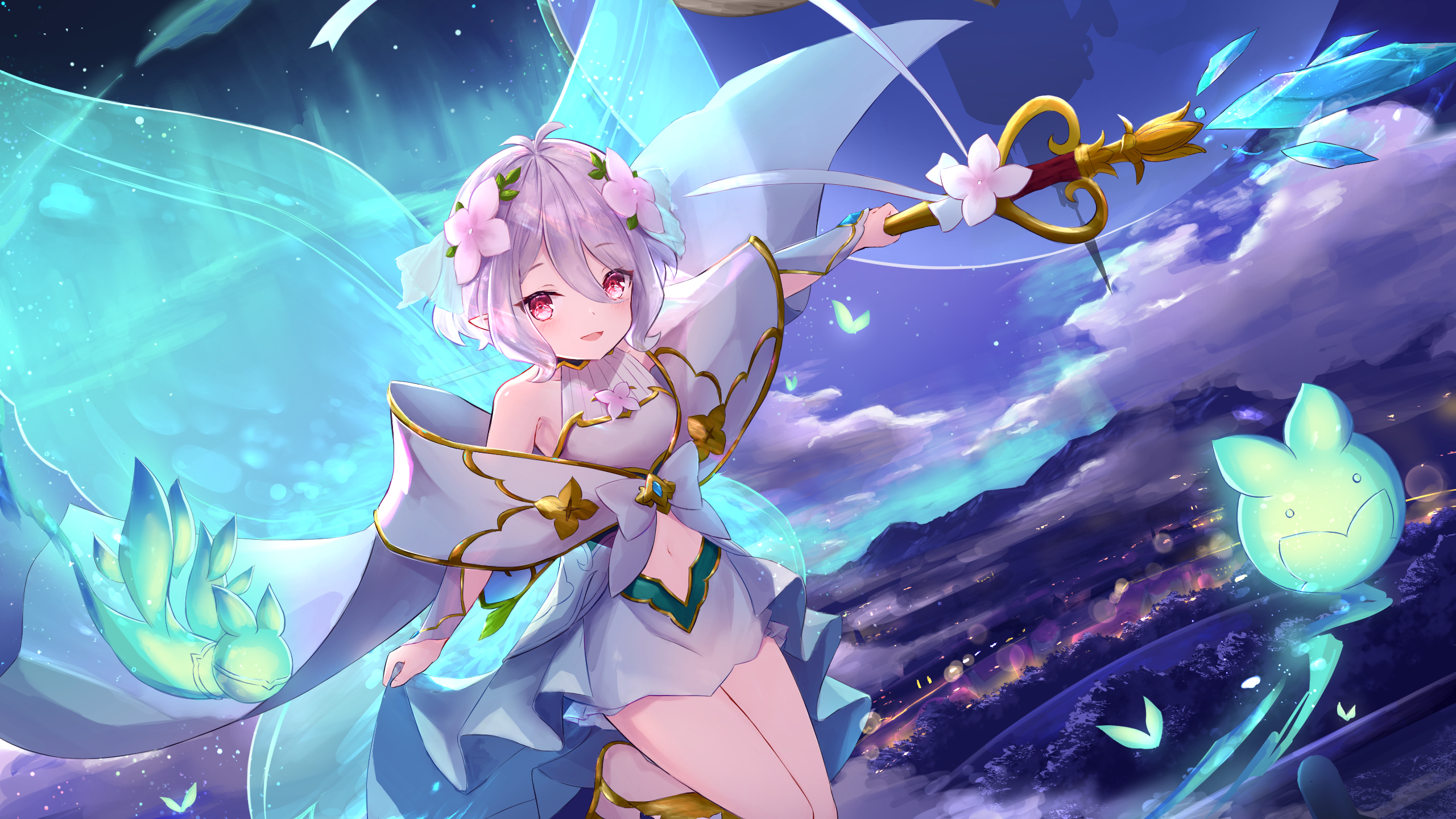 Kokoro Natsume with Fairy Wings and Staff HD Wallpaper