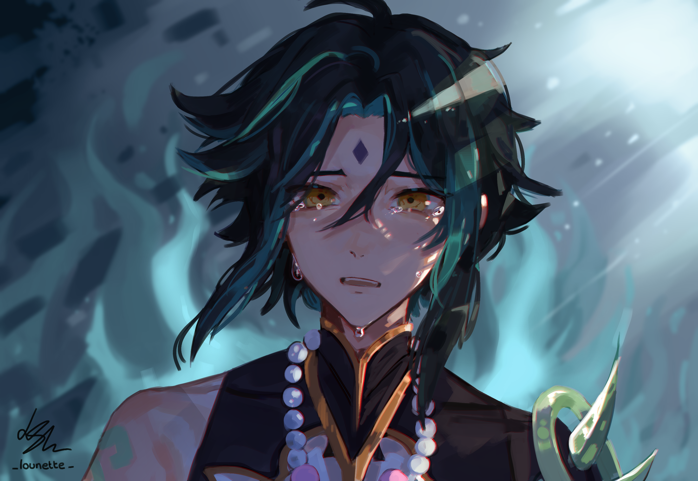 Xiao from Genshin Impact Emotional Portrait HD Wallpaper