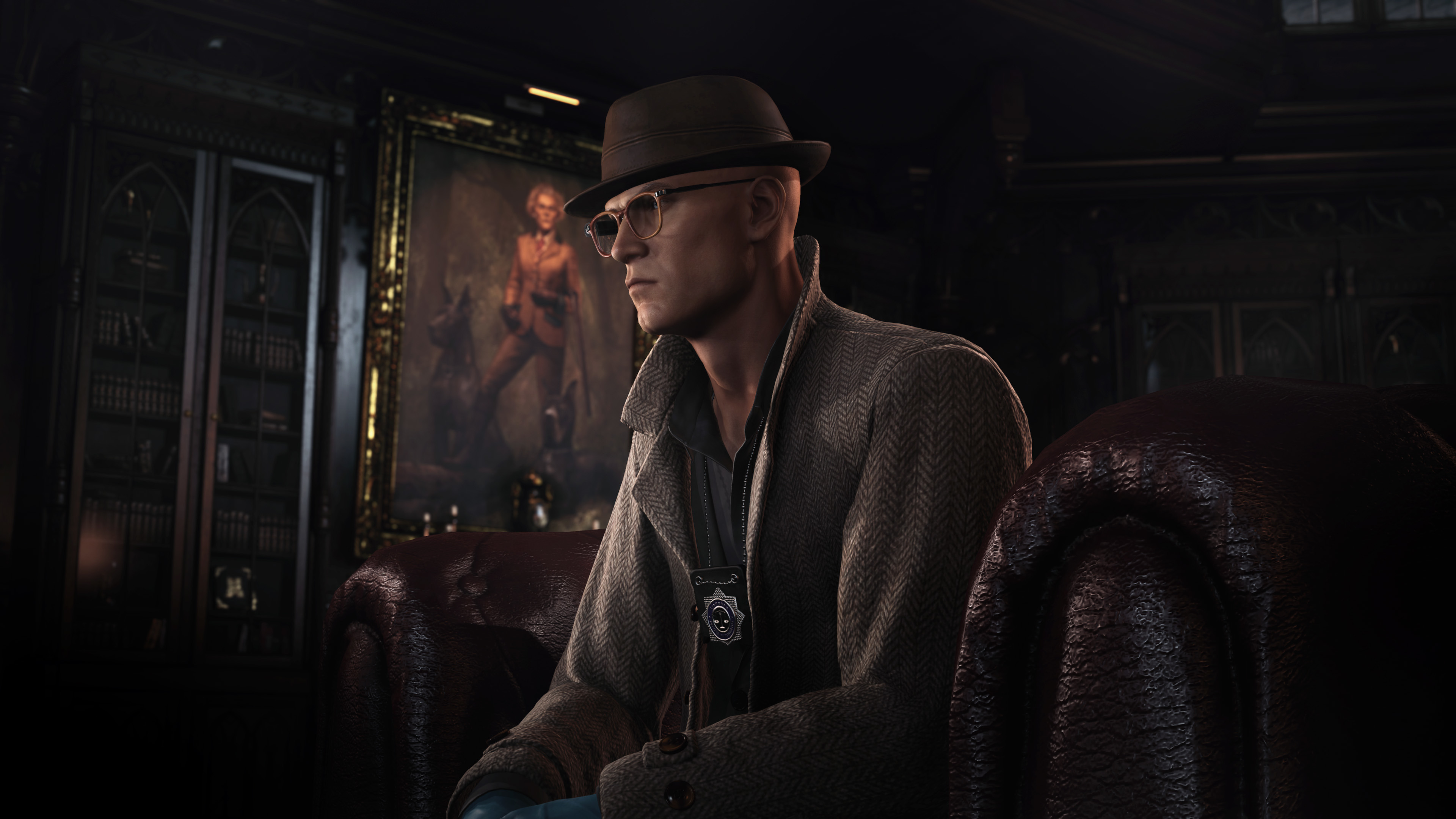 Agent 47 from Hitman 3 in a study HD Wallpaper