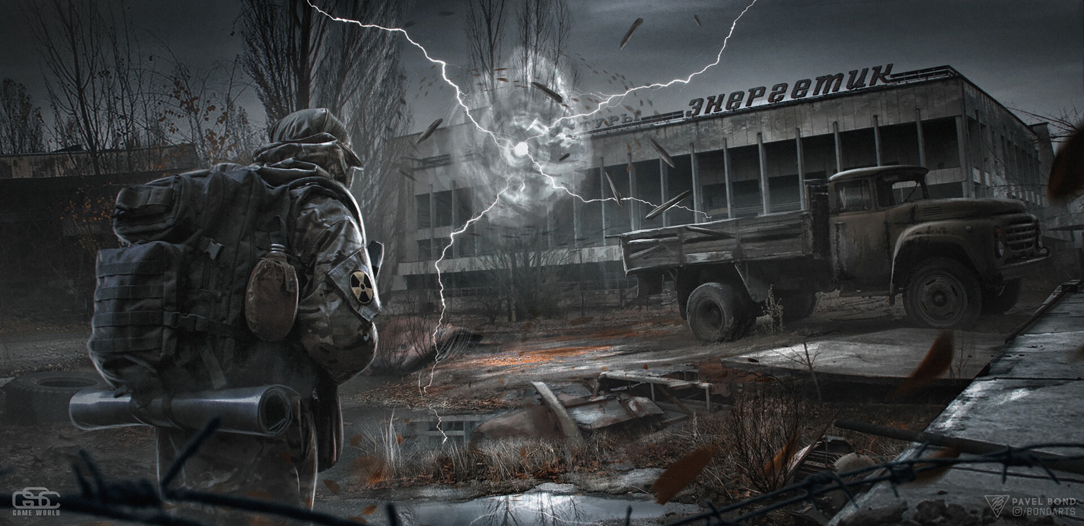 S.T.A.L.K.E.R. 2 soldier in abandoned industrial area HD Wallpaper