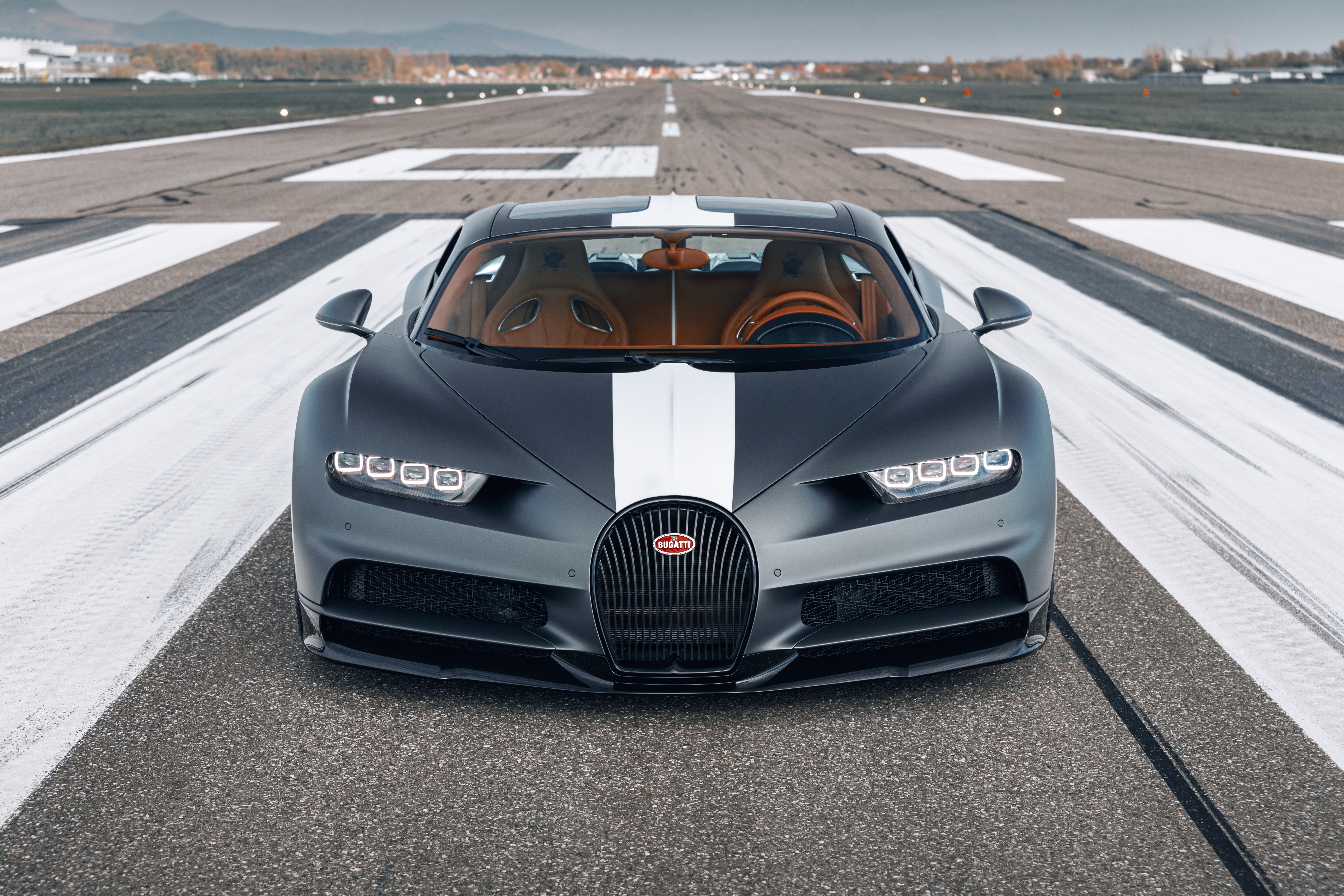 Bugatti Chiron Supercar on a Runway HD Wallpaper