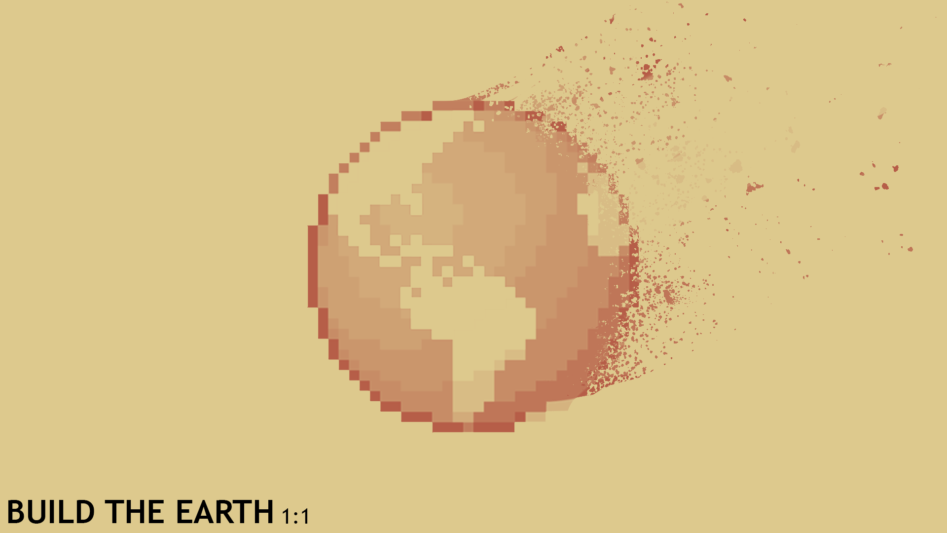 Pixelated Earth disintegrating with text HD Wallpaper