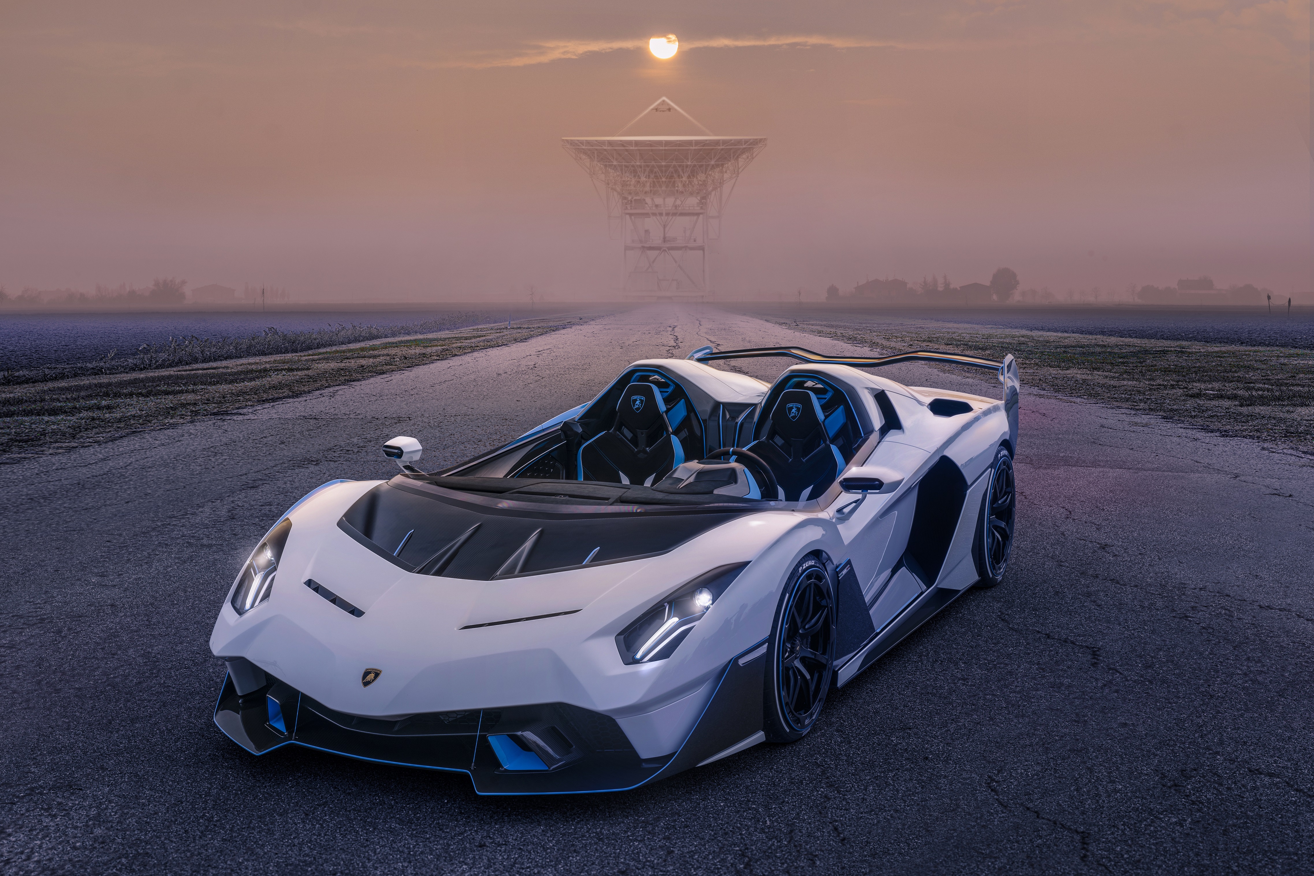 White Lamborghini SC20 Convertible Supercar HD Wallpaper