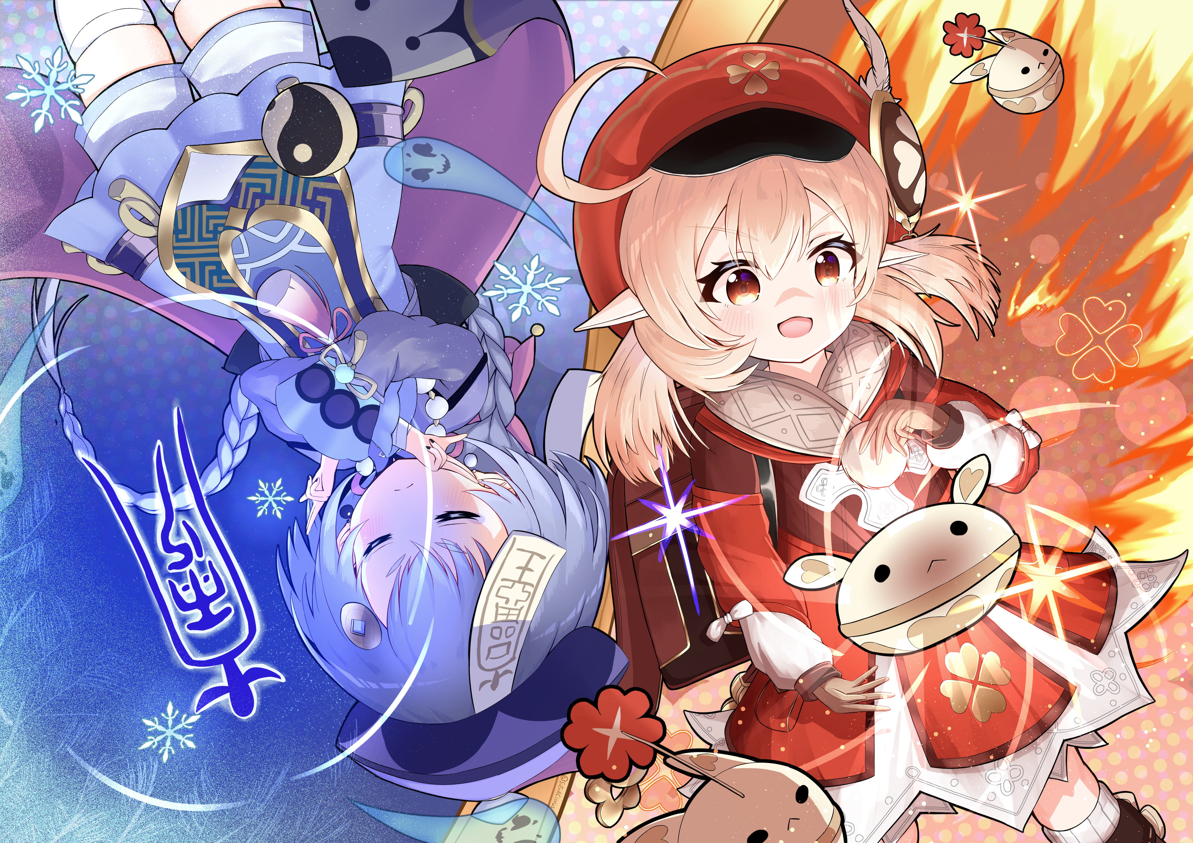 Klee and Qiqi from Genshin Impact 4K HD Wallpaper