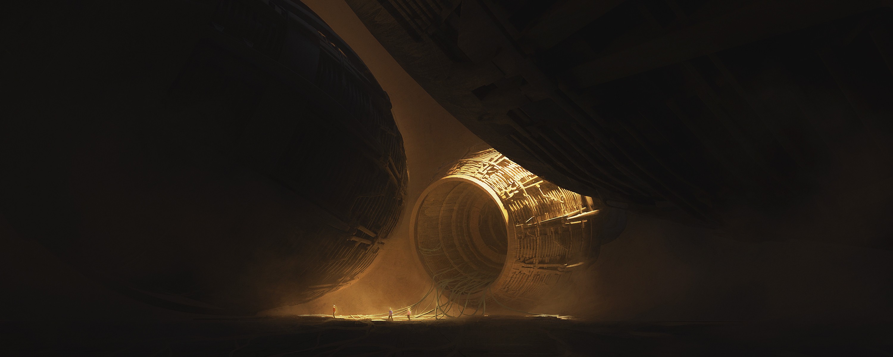 Spaceship engines in a dusty environment HD Wallpaper