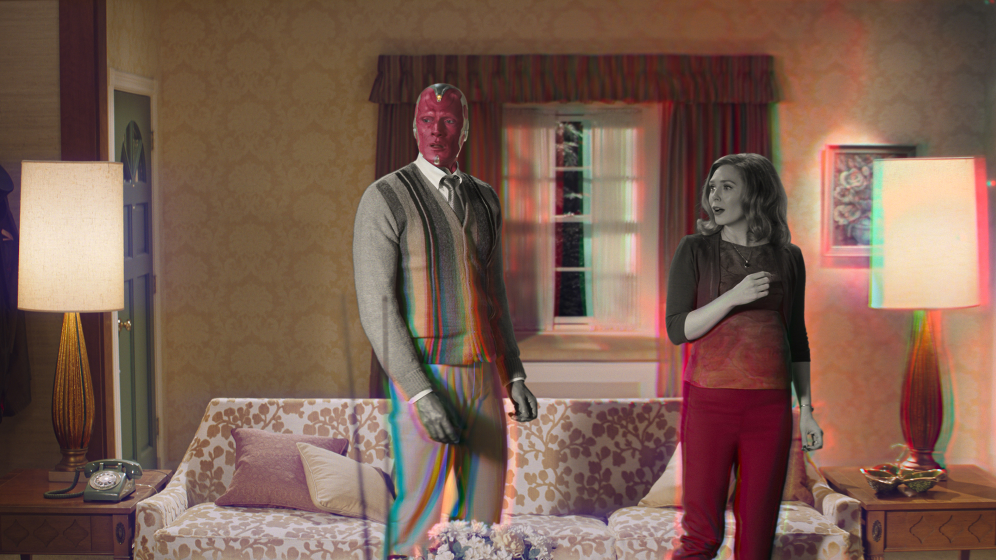 Vision and Scarlet Witch from WandaVision 4K HD Wallpaper