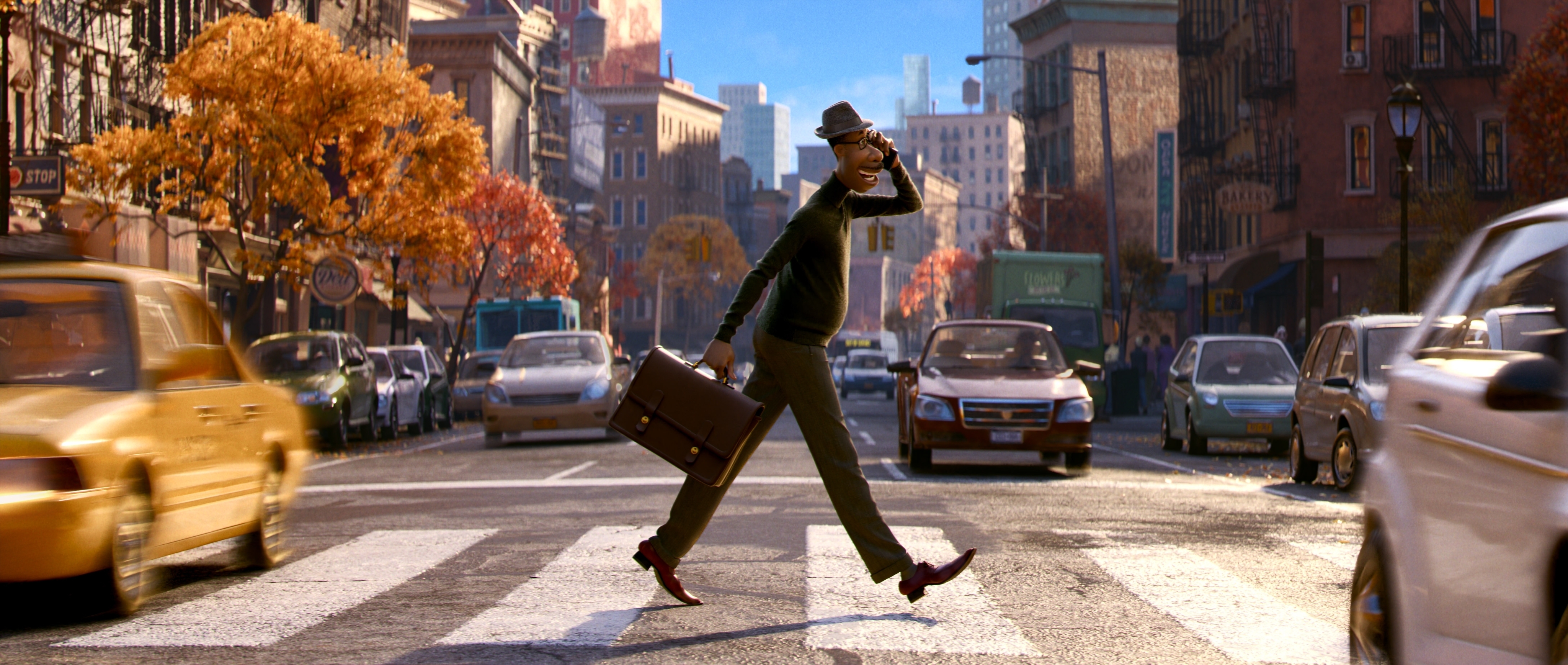 Joe Gardner from Soul crossing a street HD Wallpaper