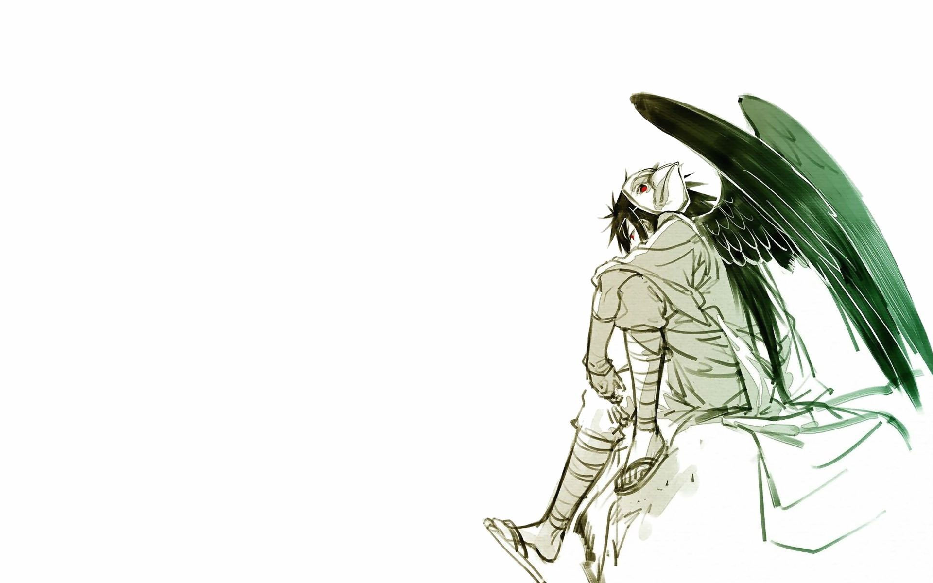 Sasuke Uchiha from Naruto with wings HD Wallpaper