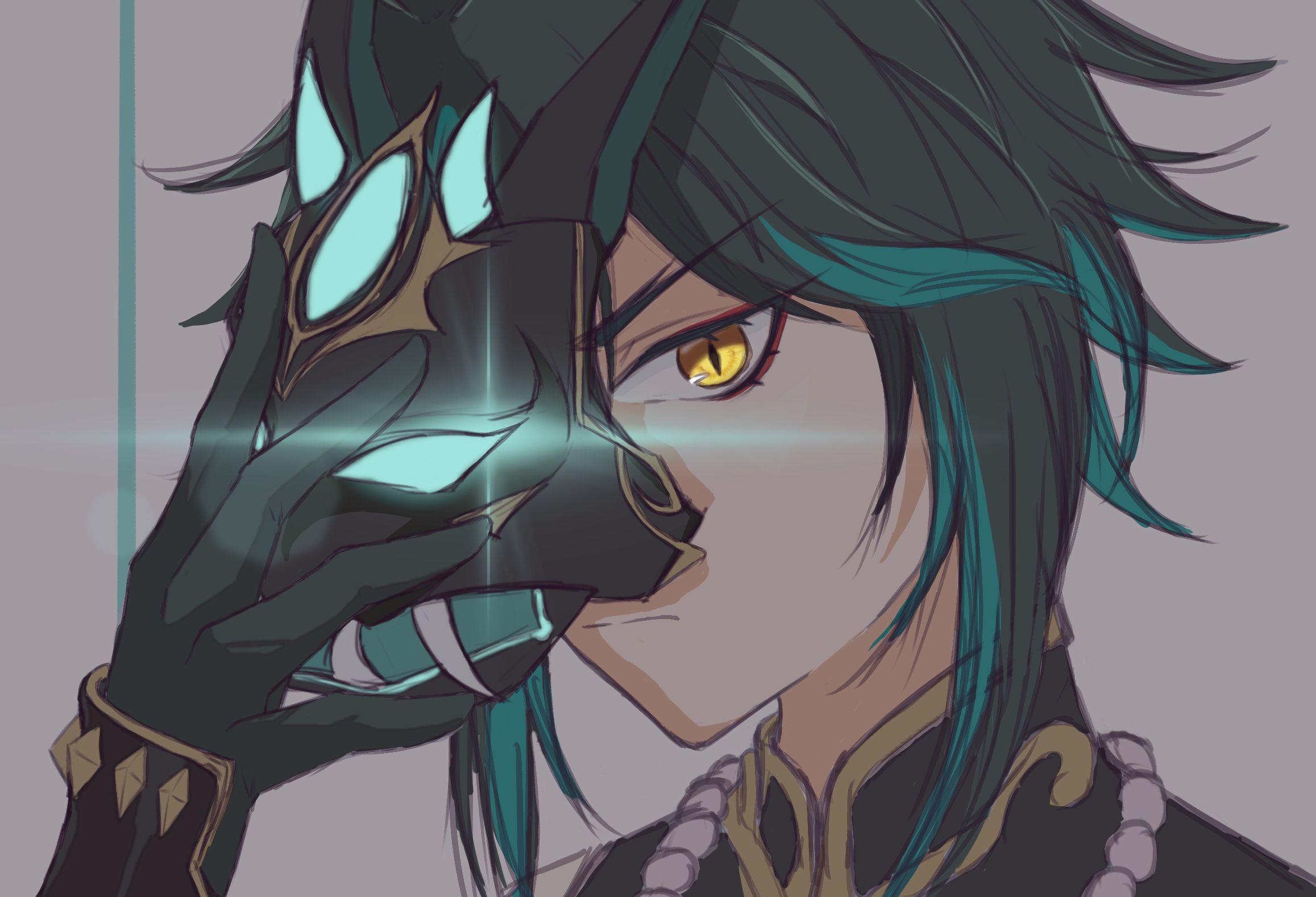 Xiao from Genshin Impact holding a mask HD Wallpaper