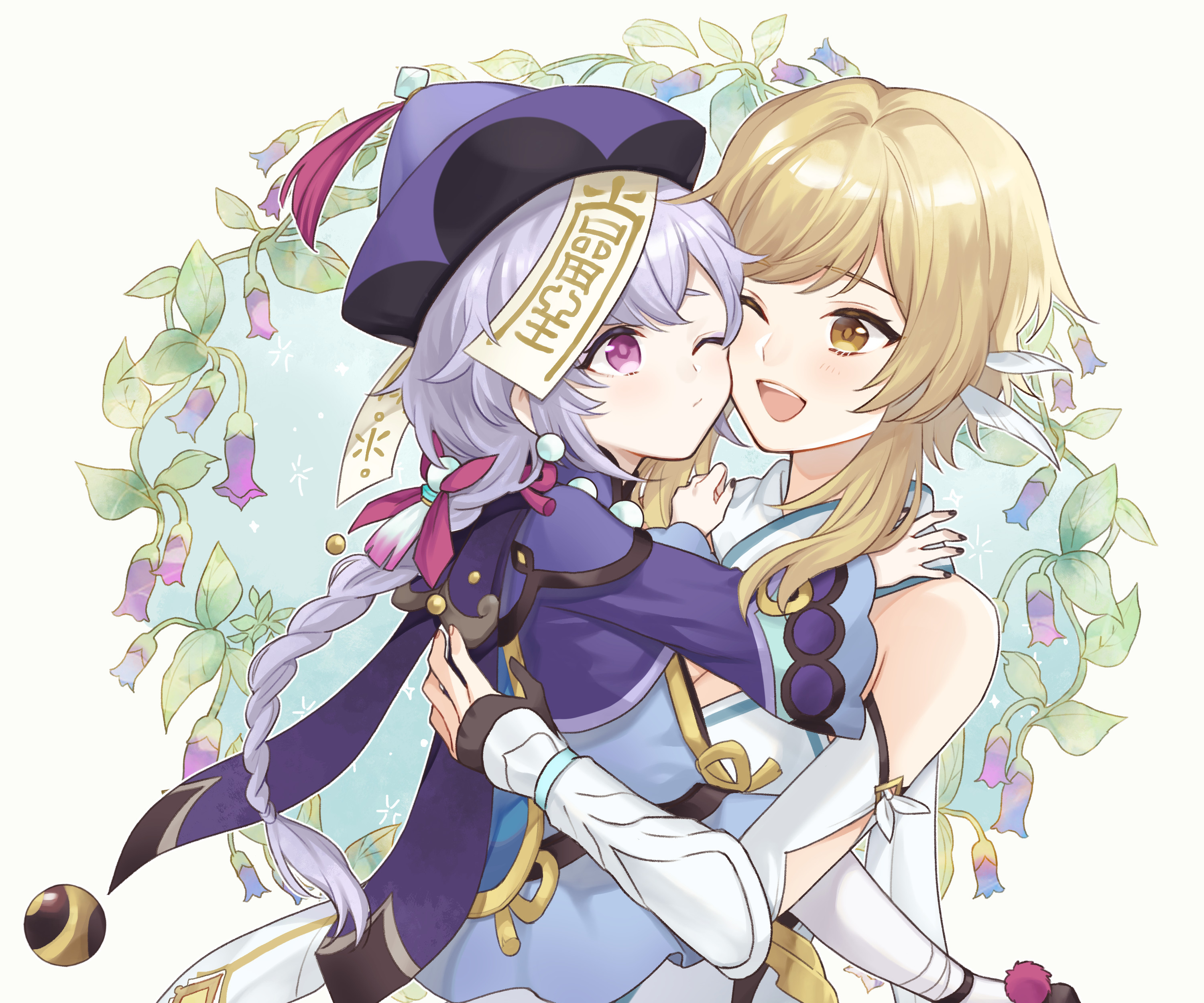 Lumine and Qiqi from Genshin Impact HD Wallpaper