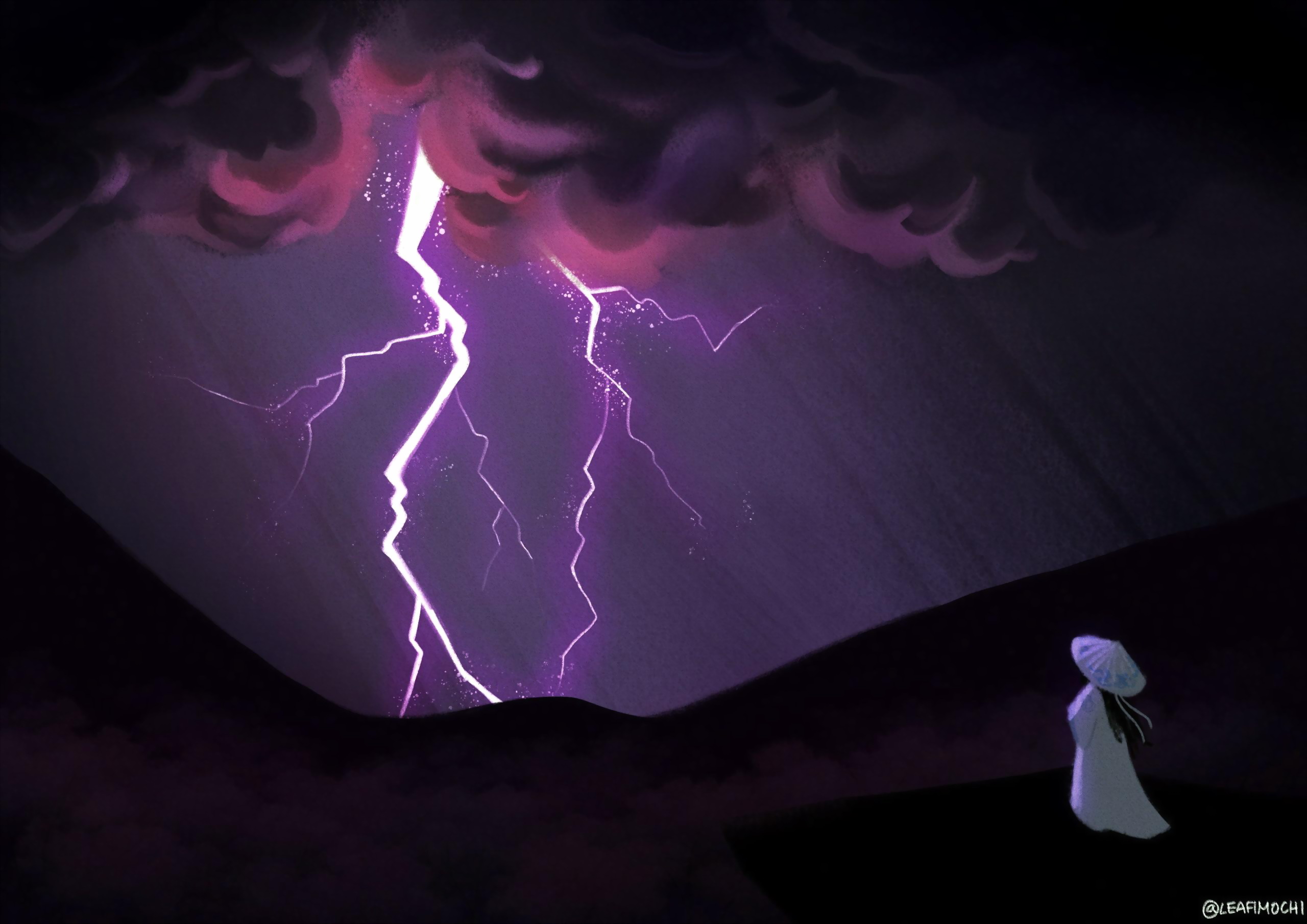 Lan Wangji from Mo Dao Zu Shi during a lightning storm HD Wallpaper