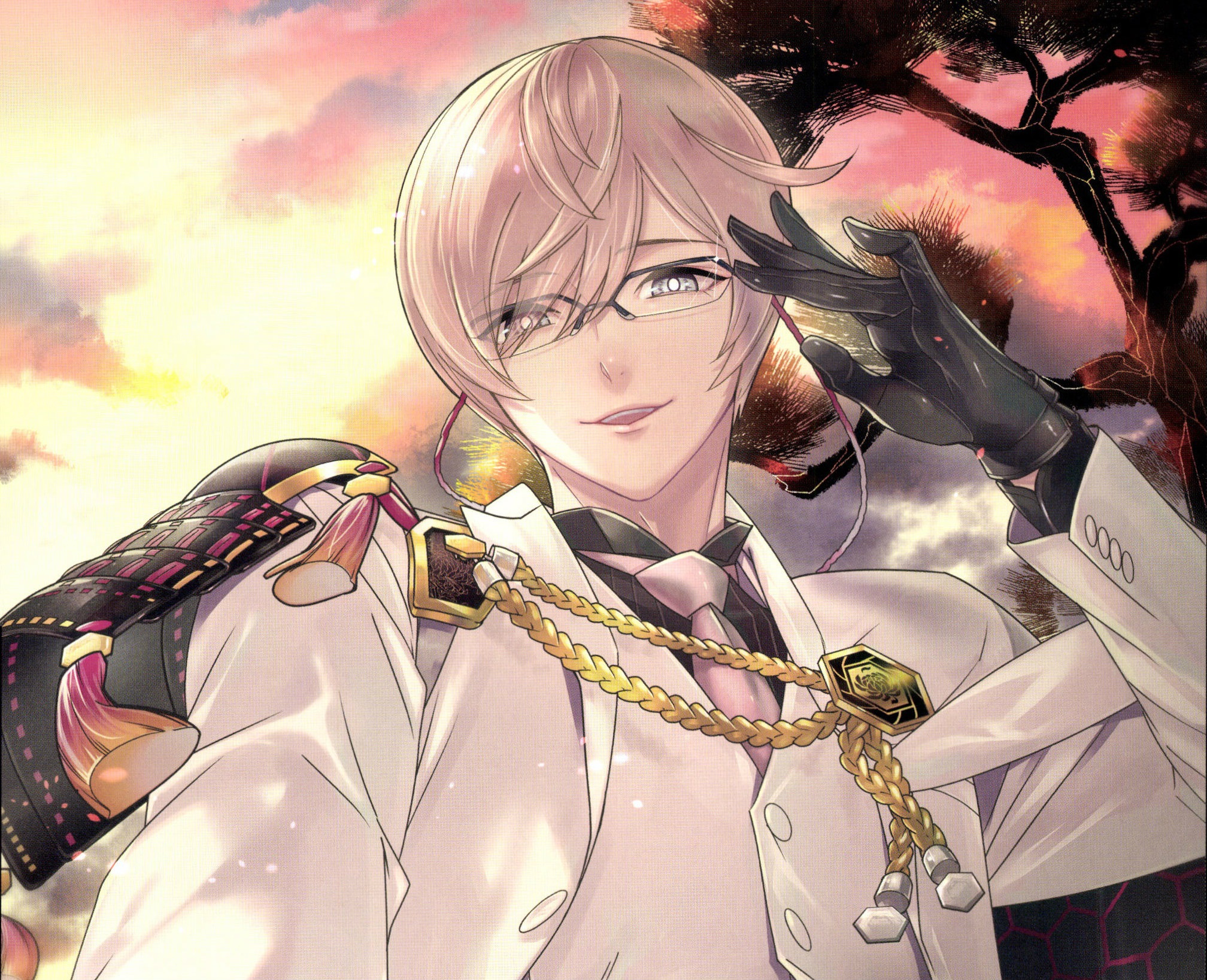 Man with glasses from Touken Ranbu HD Wallpaper