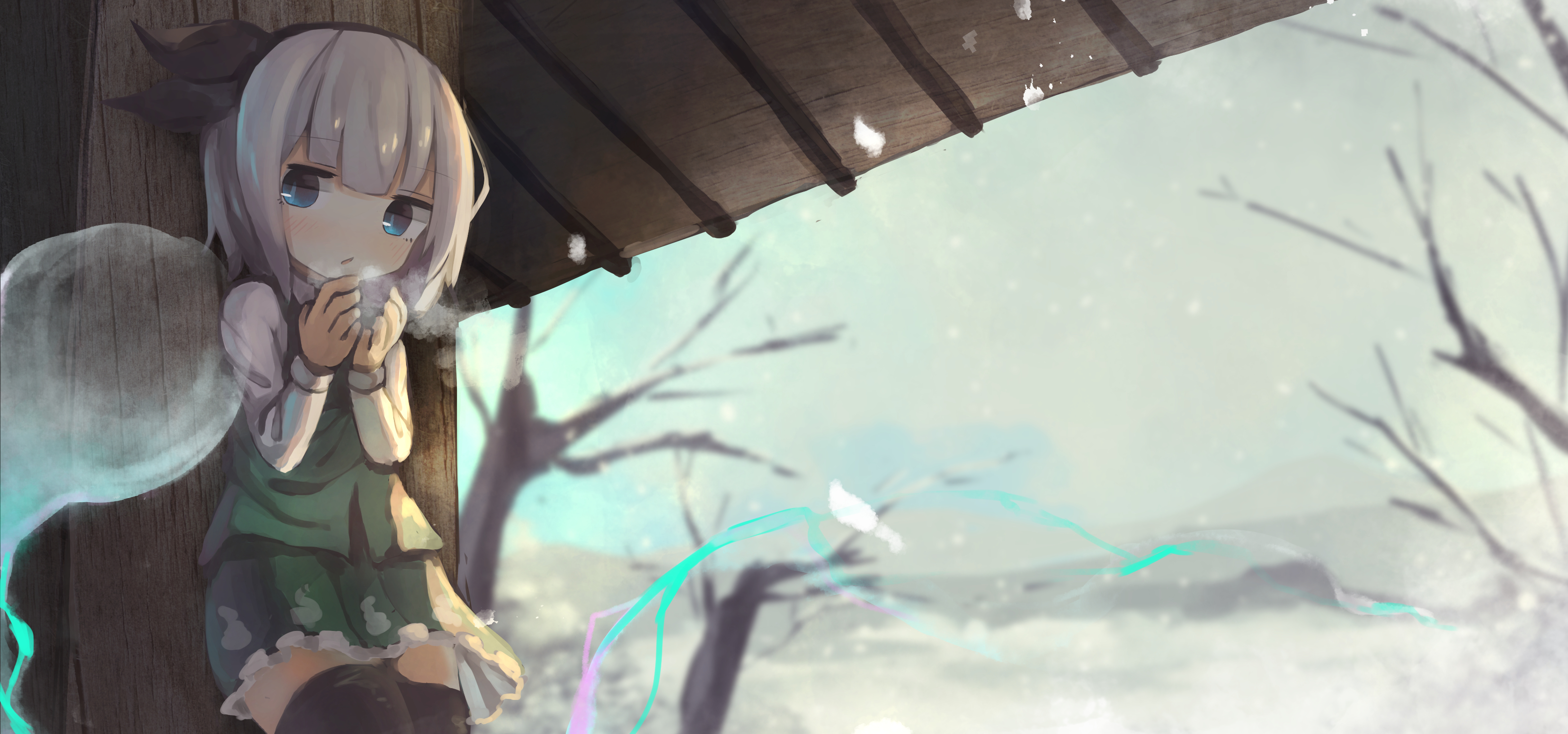 Youmu Konpaku from Touhou Project in winter HD Wallpaper
