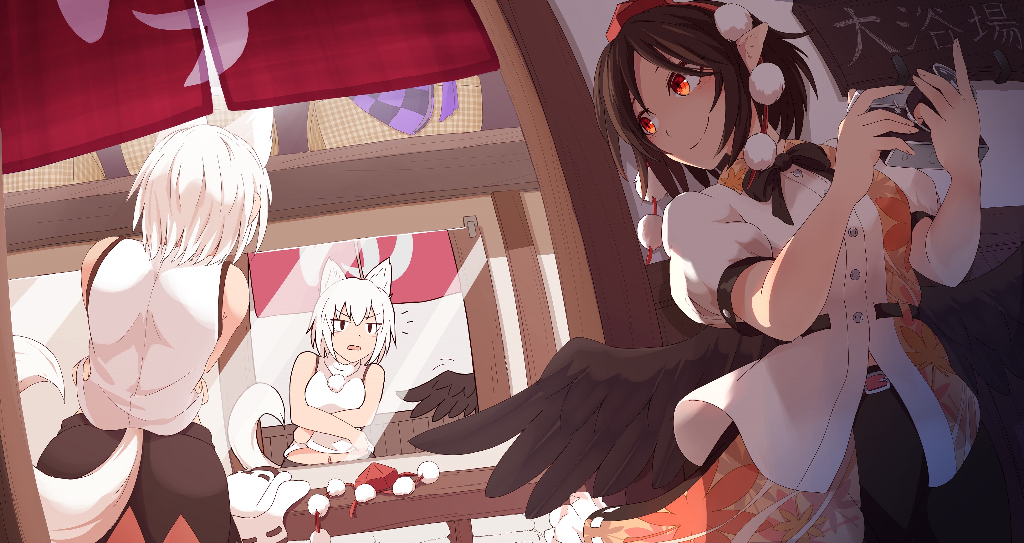 Momiji Inubashiri and Aya Shameimaru from Touhou HD Wallpaper
