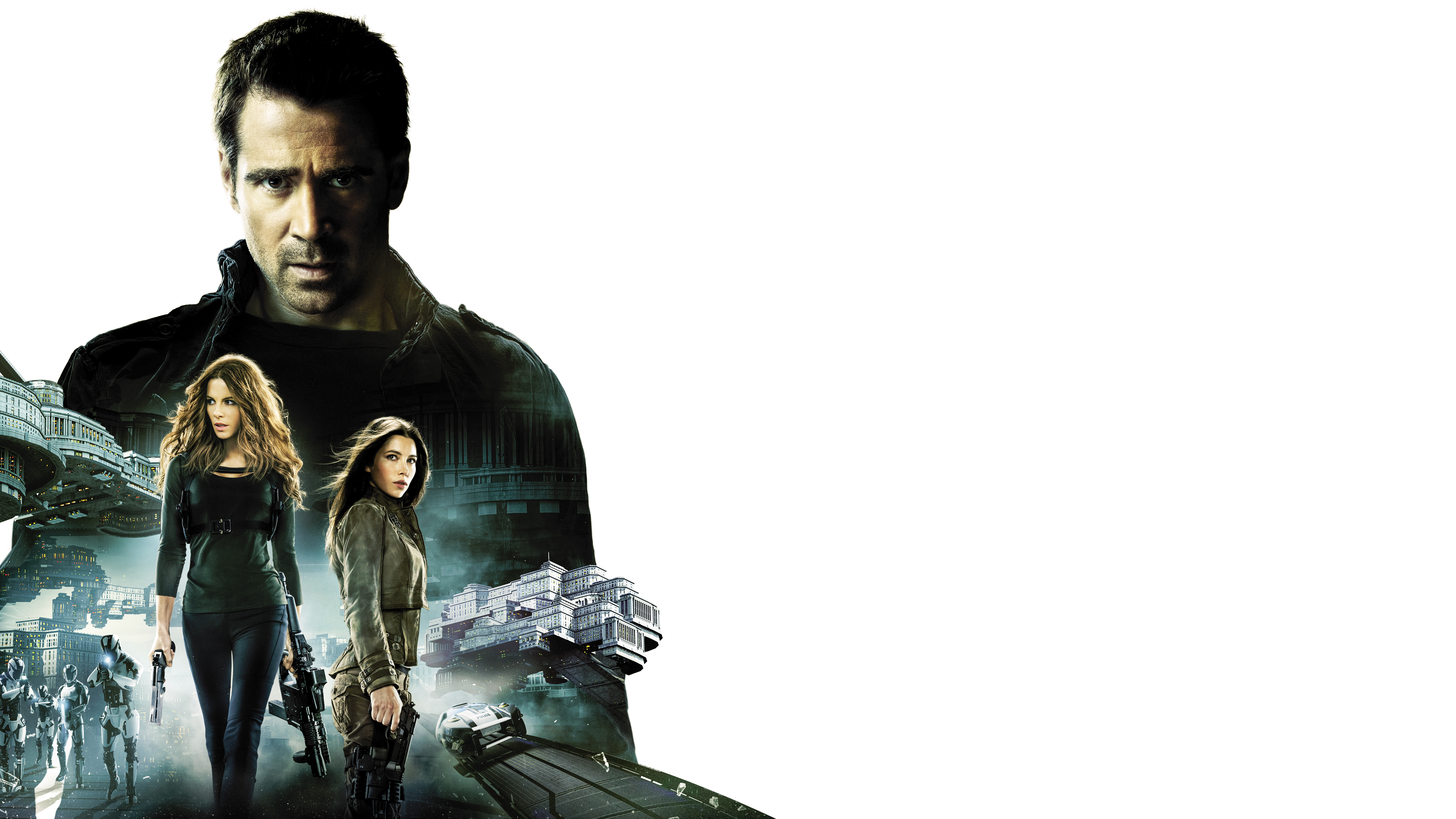 Total Recall (2012) Colin Farrell, Jessica Biel, Kate Beckinsale HD Wallpaper