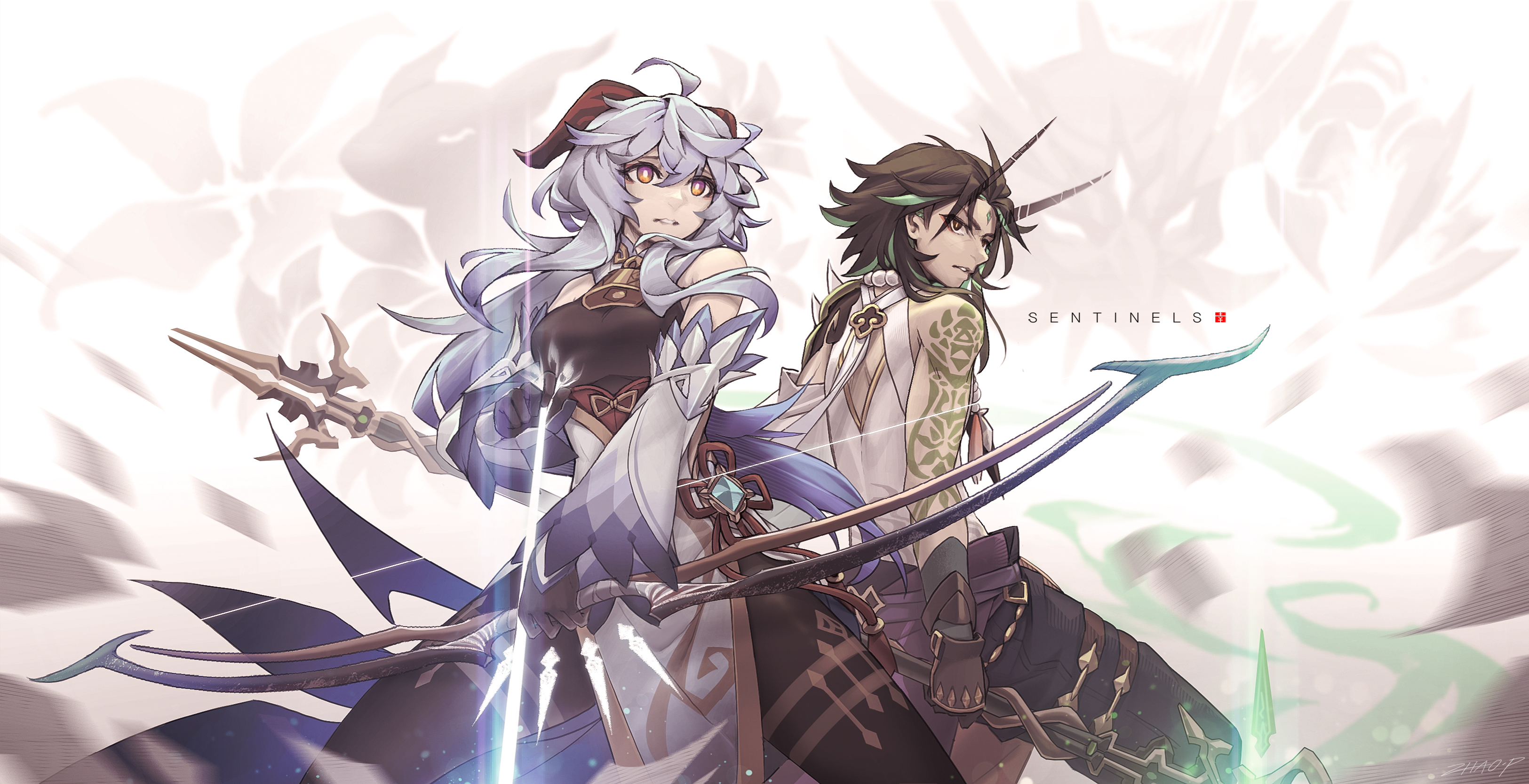 Ganyu and Xiao from Genshin Impact HD Wallpaper