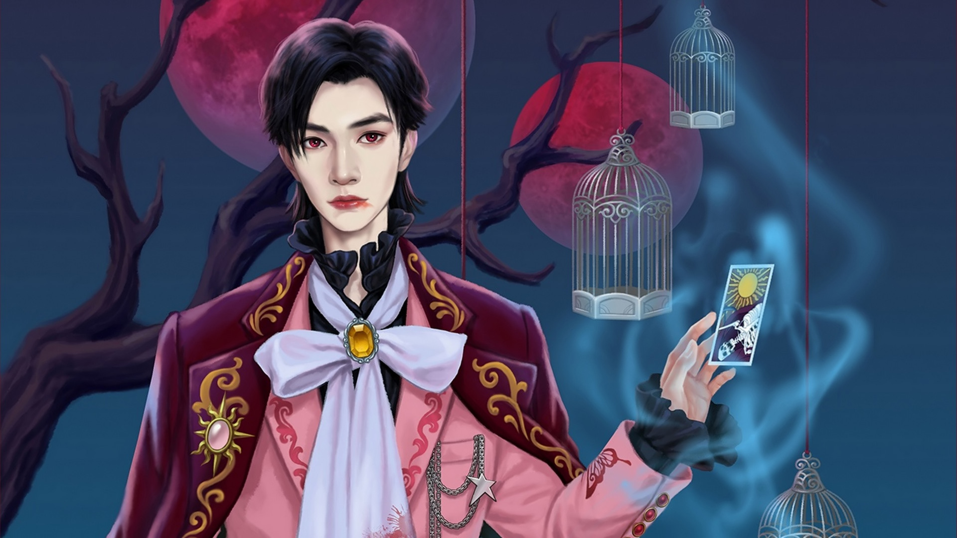 Song Ji Yang holding a tarot card HD Wallpaper