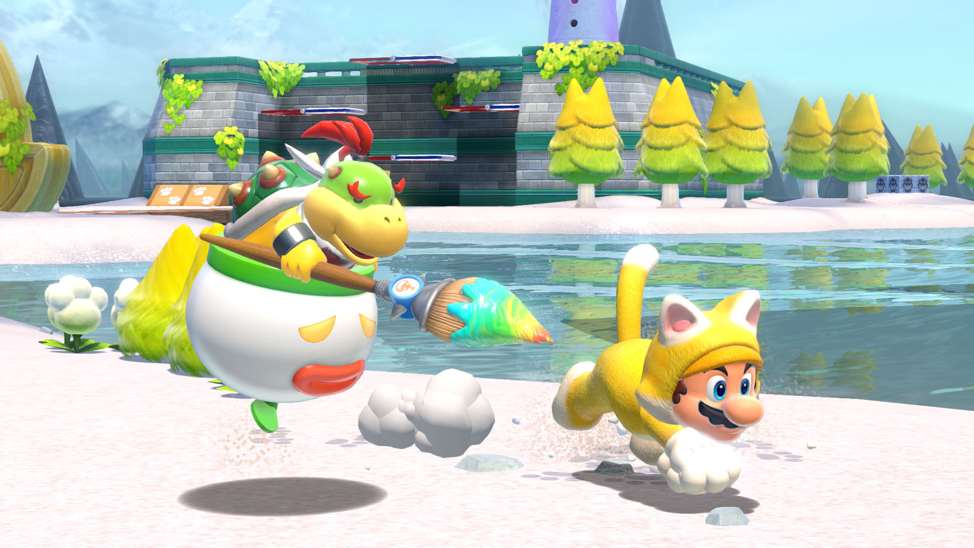 Bowser Jr. and Cat Mario from Super Mario 3D World + Bowser's Fury HD Wallpaper