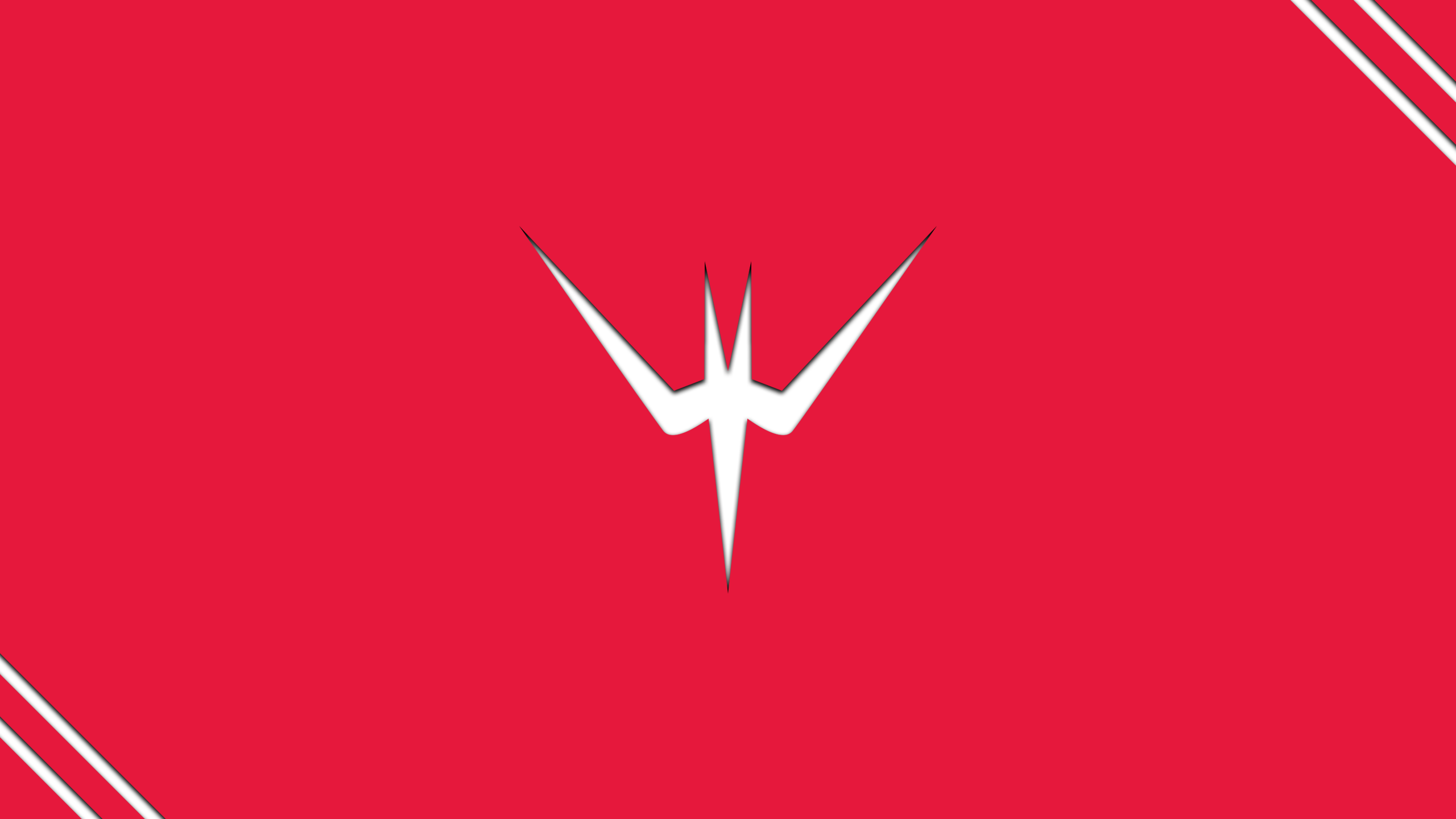 Red background with a white trident logo HD Wallpaper