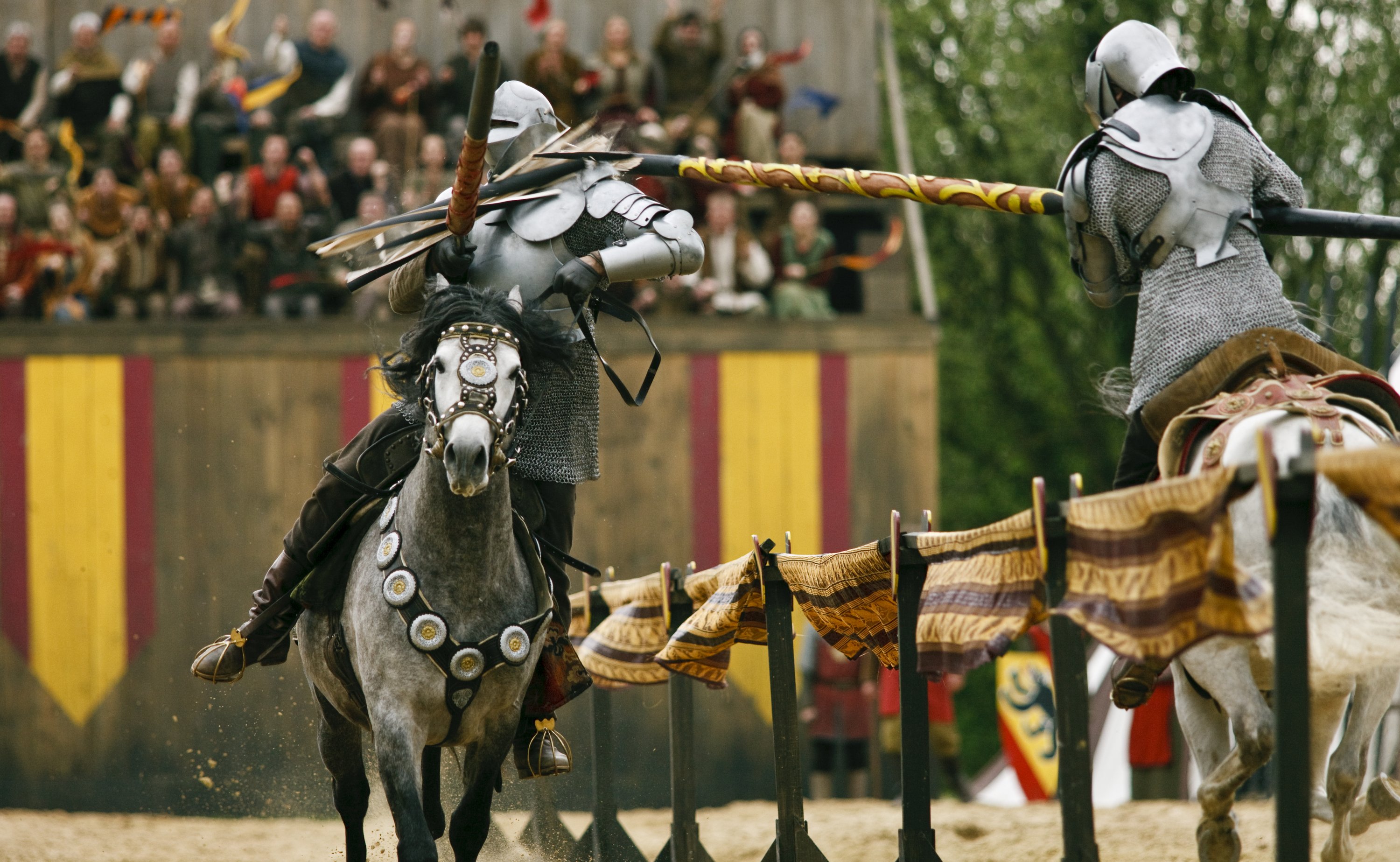 Knights Jousting on Horses HD Wallpaper