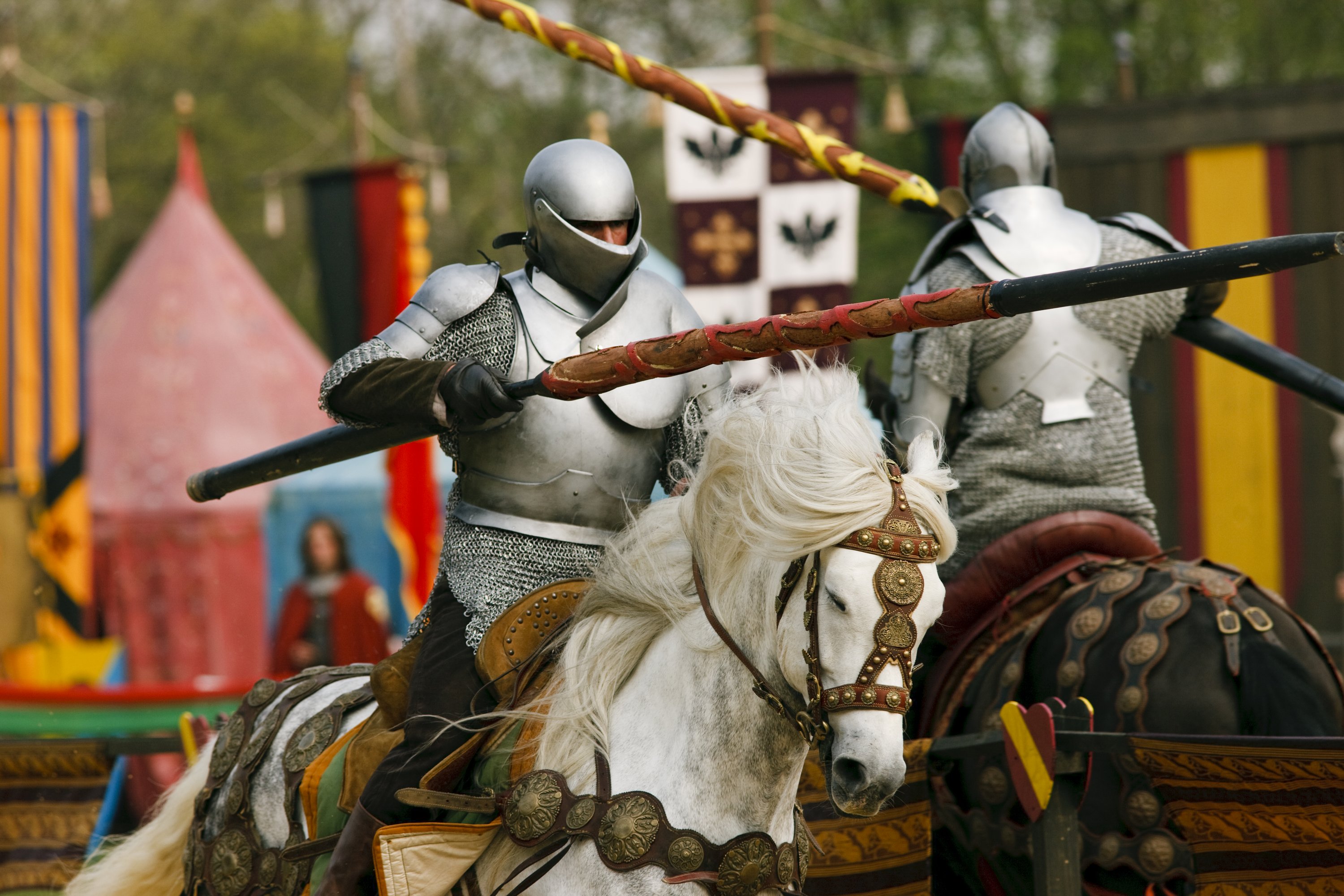 Knights Jousting on Horses HD Wallpaper