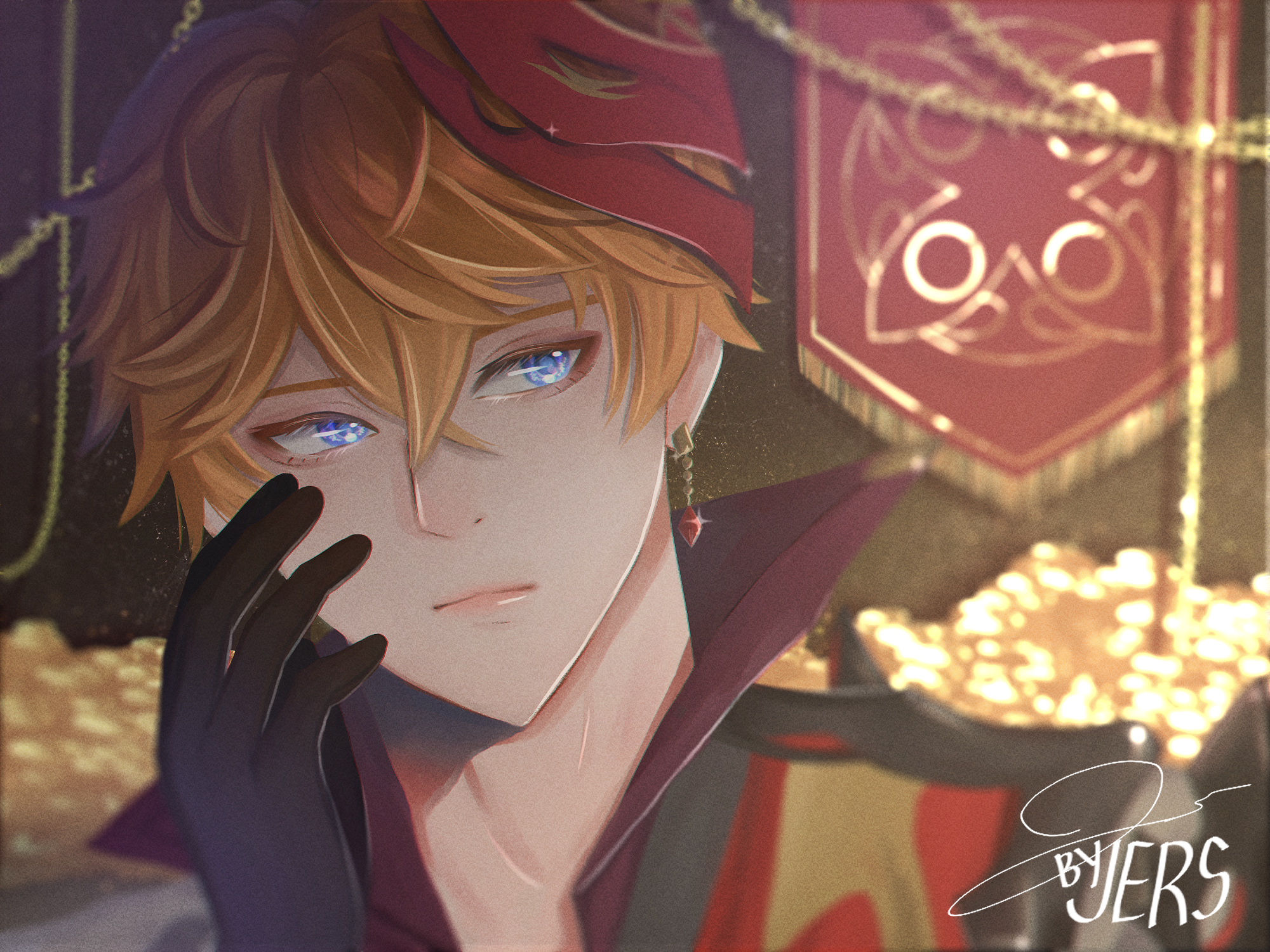 Childe from Genshin Impact with treasure HD Wallpaper