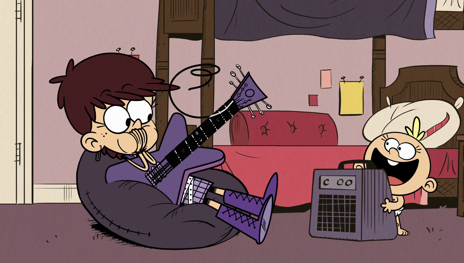 Luna Loud from The Loud House playing guitar HD Wallpaper