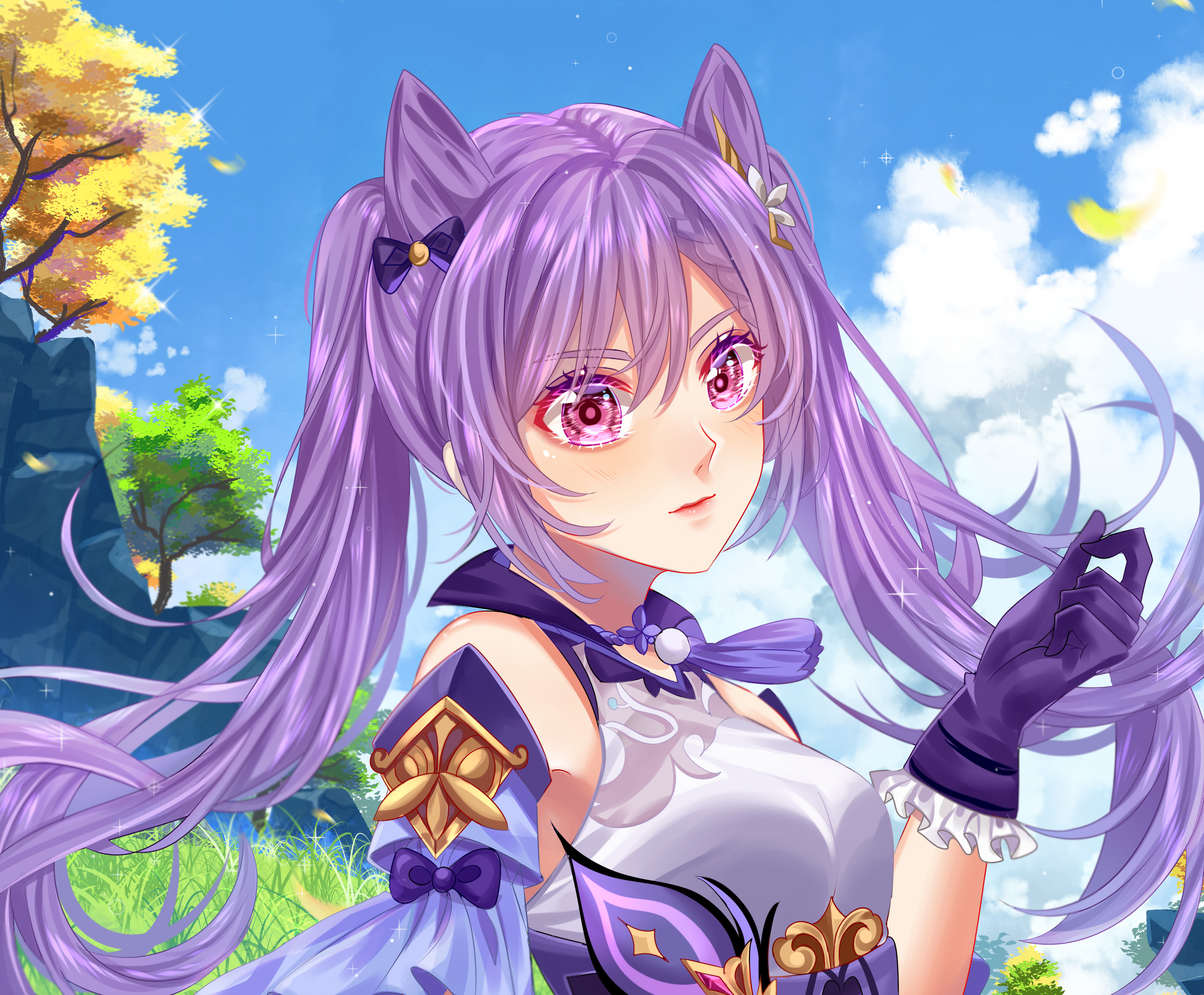Keqing from Genshin Impact HD Wallpaper