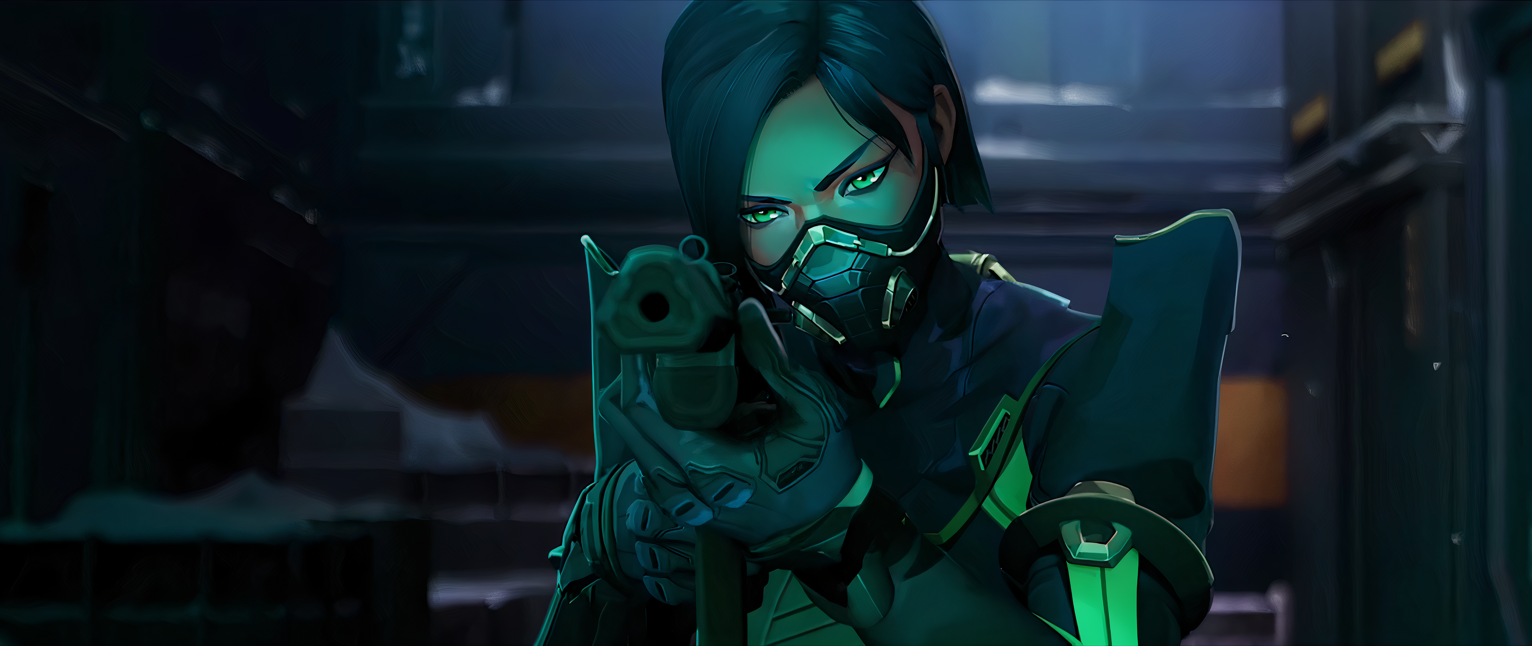 Viper from Valorant aiming a gun HD Wallpaper