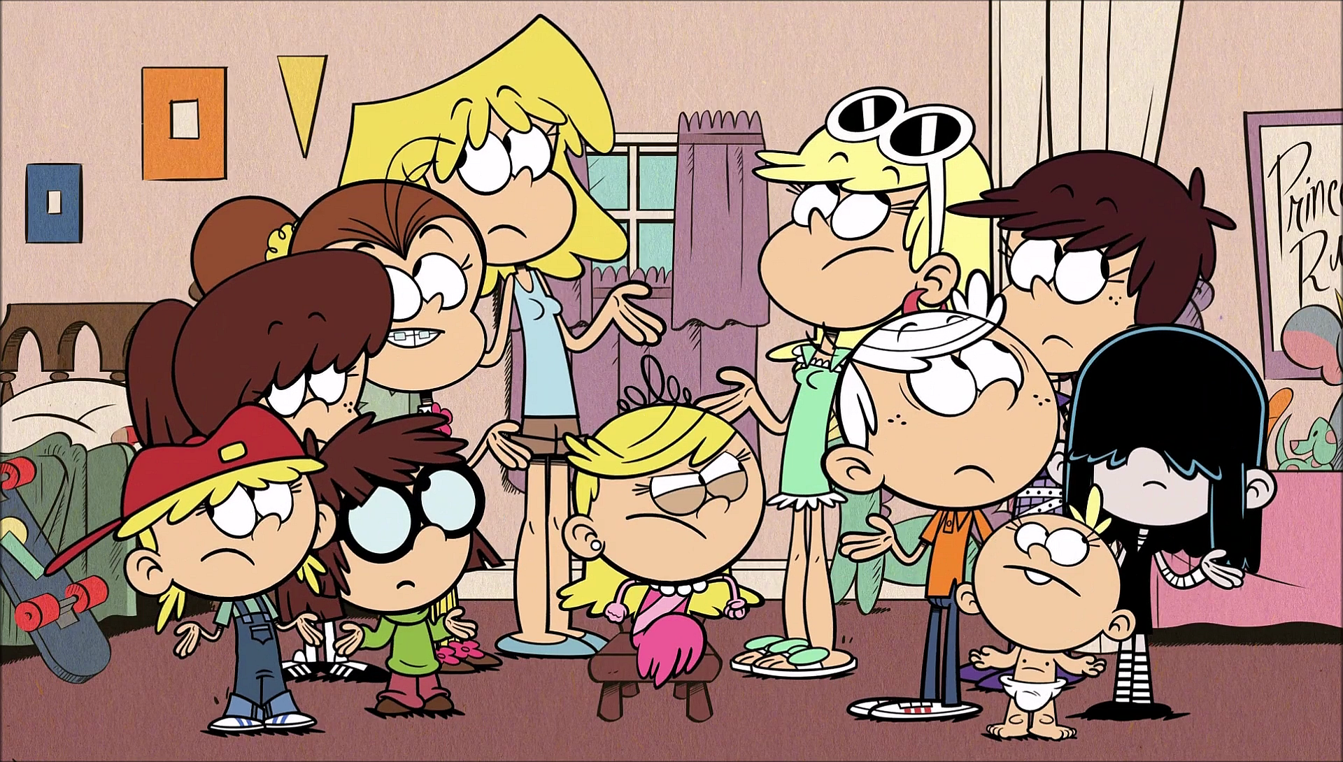 The Loud House characters in a room HD Wallpaper