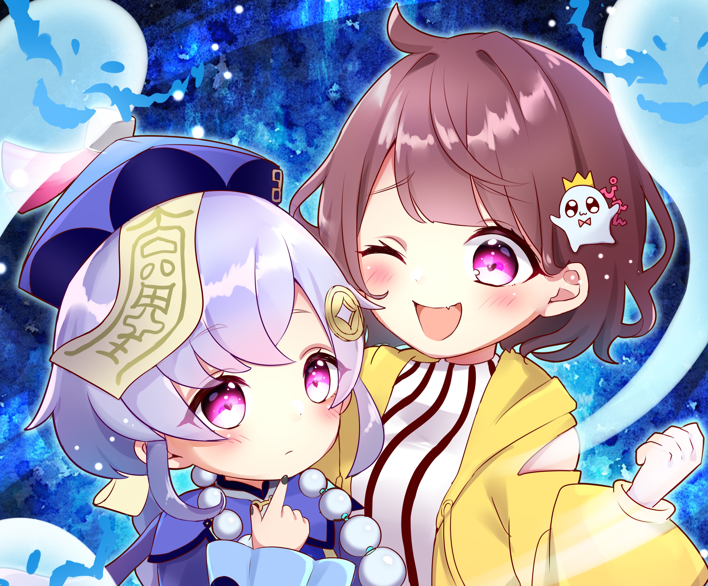 Qiqi and friend from Genshin Impact HD Wallpaper