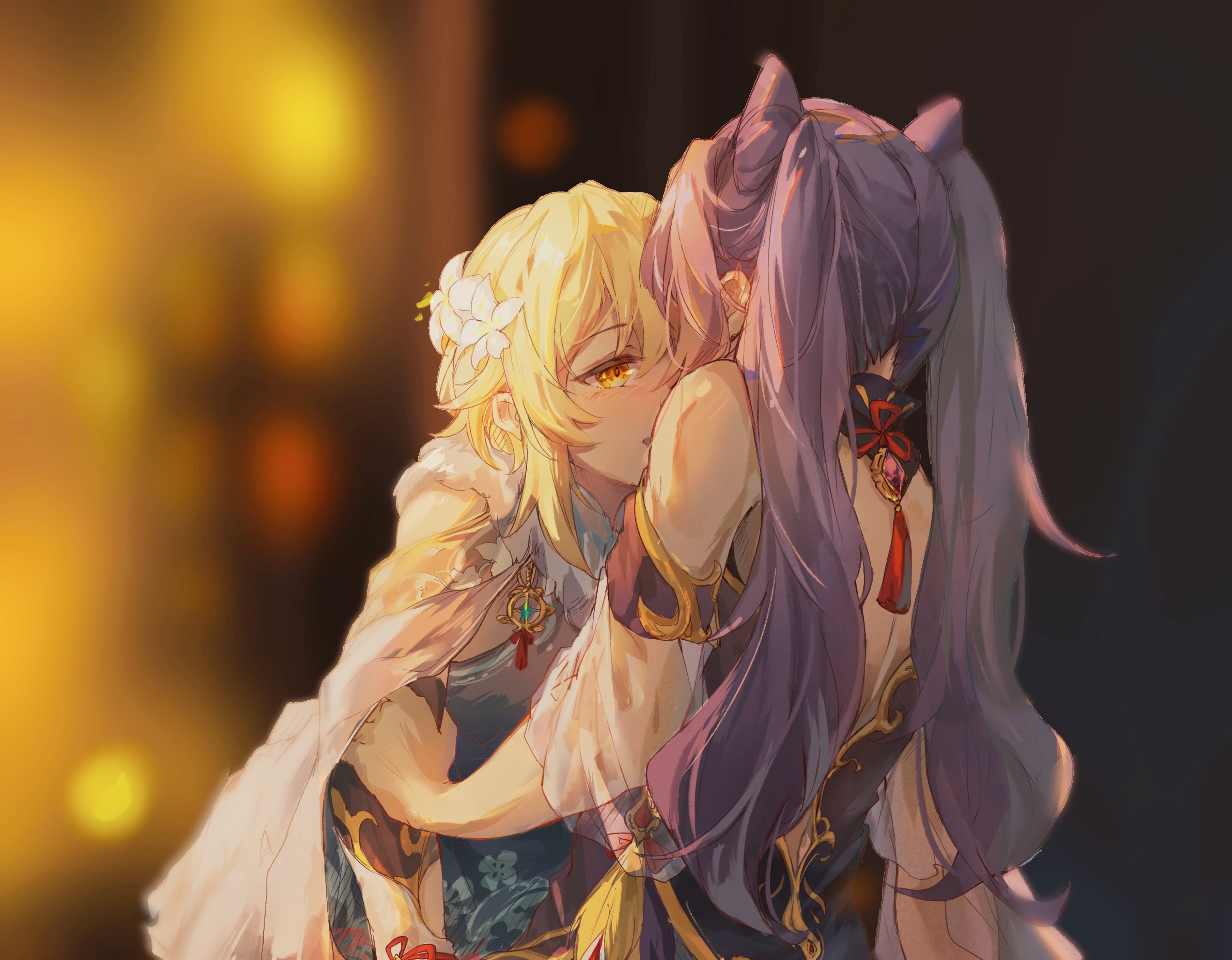 Keqing and Lumine from Genshin Impact HD Wallpaper