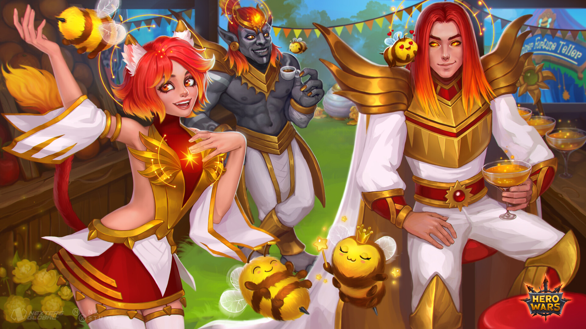 Hero Wars characters with bees HD Wallpaper