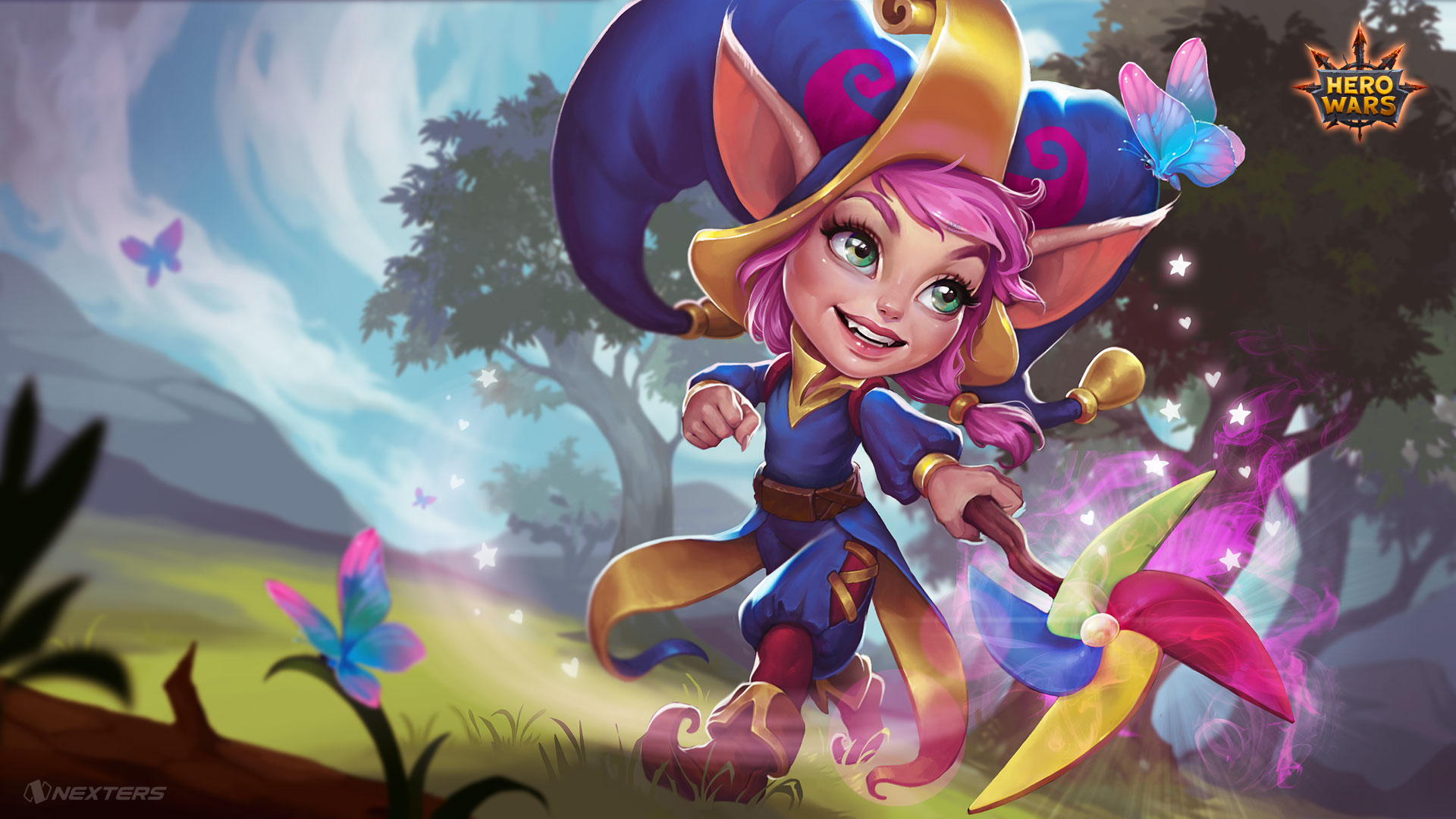Hero Wars character with butterflies HD Wallpaper