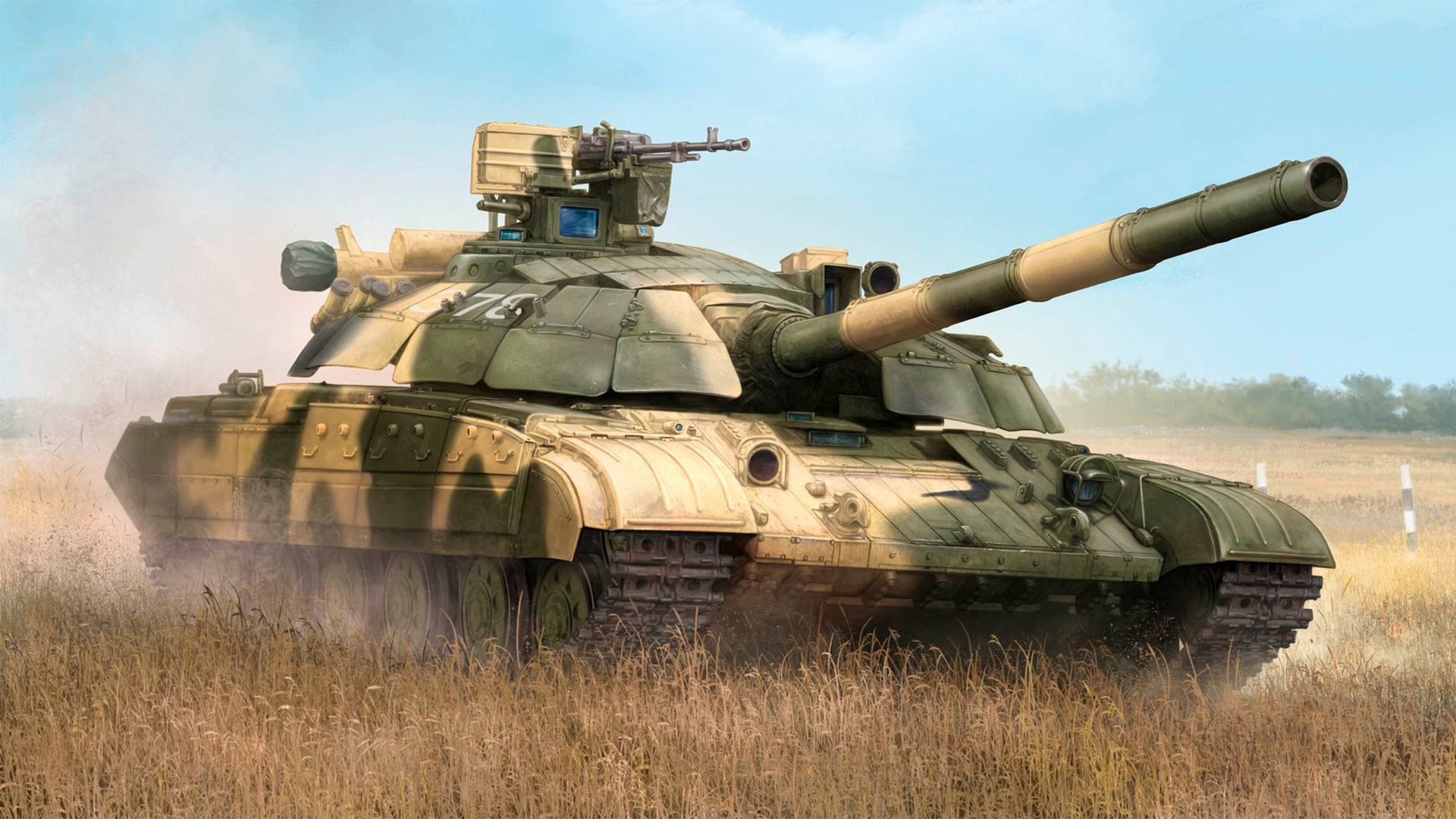 T-64 Tank in a Field HD Wallpaper