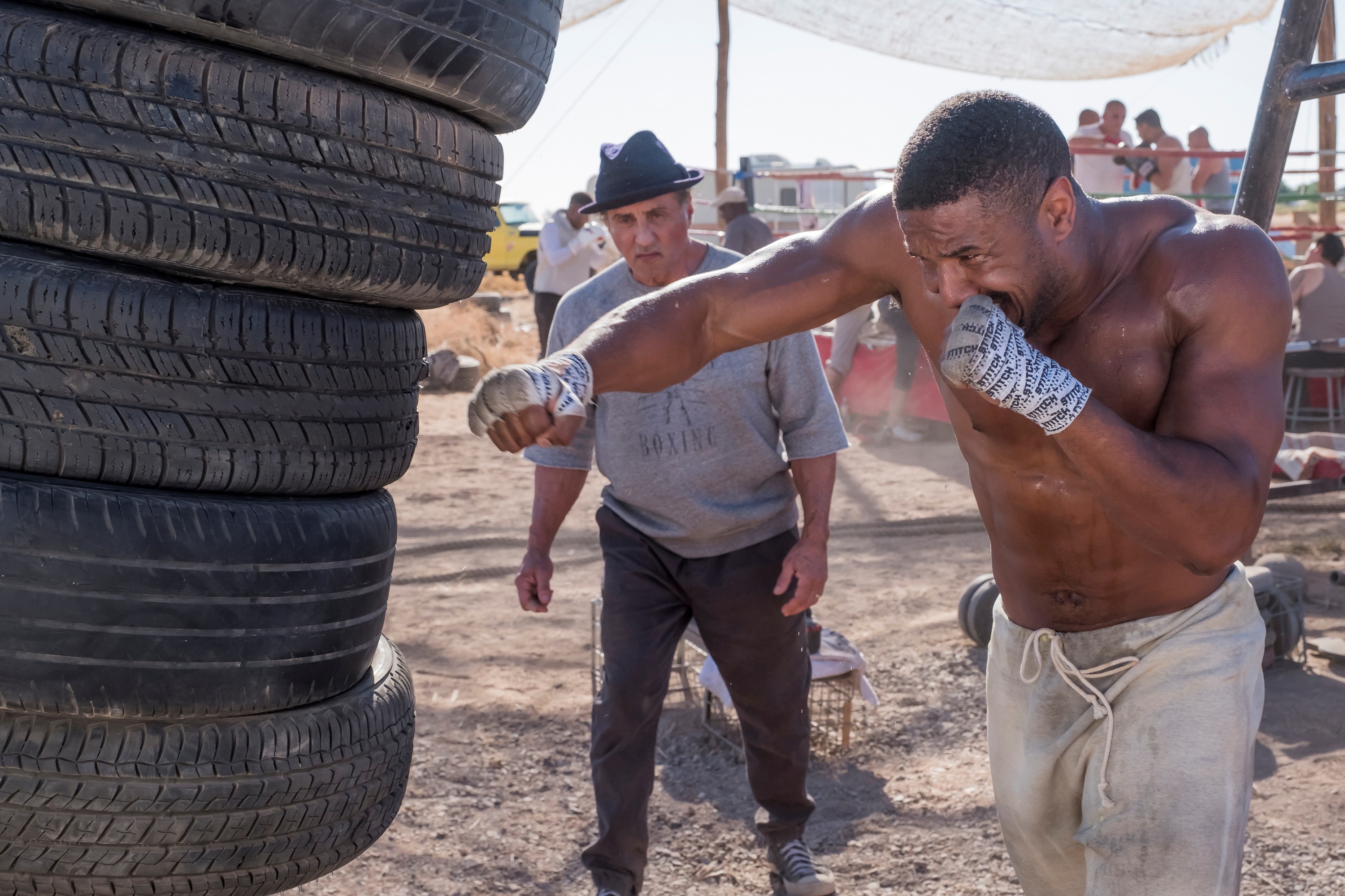 Adonis Creed and Rocky Balboa training HD Wallpaper