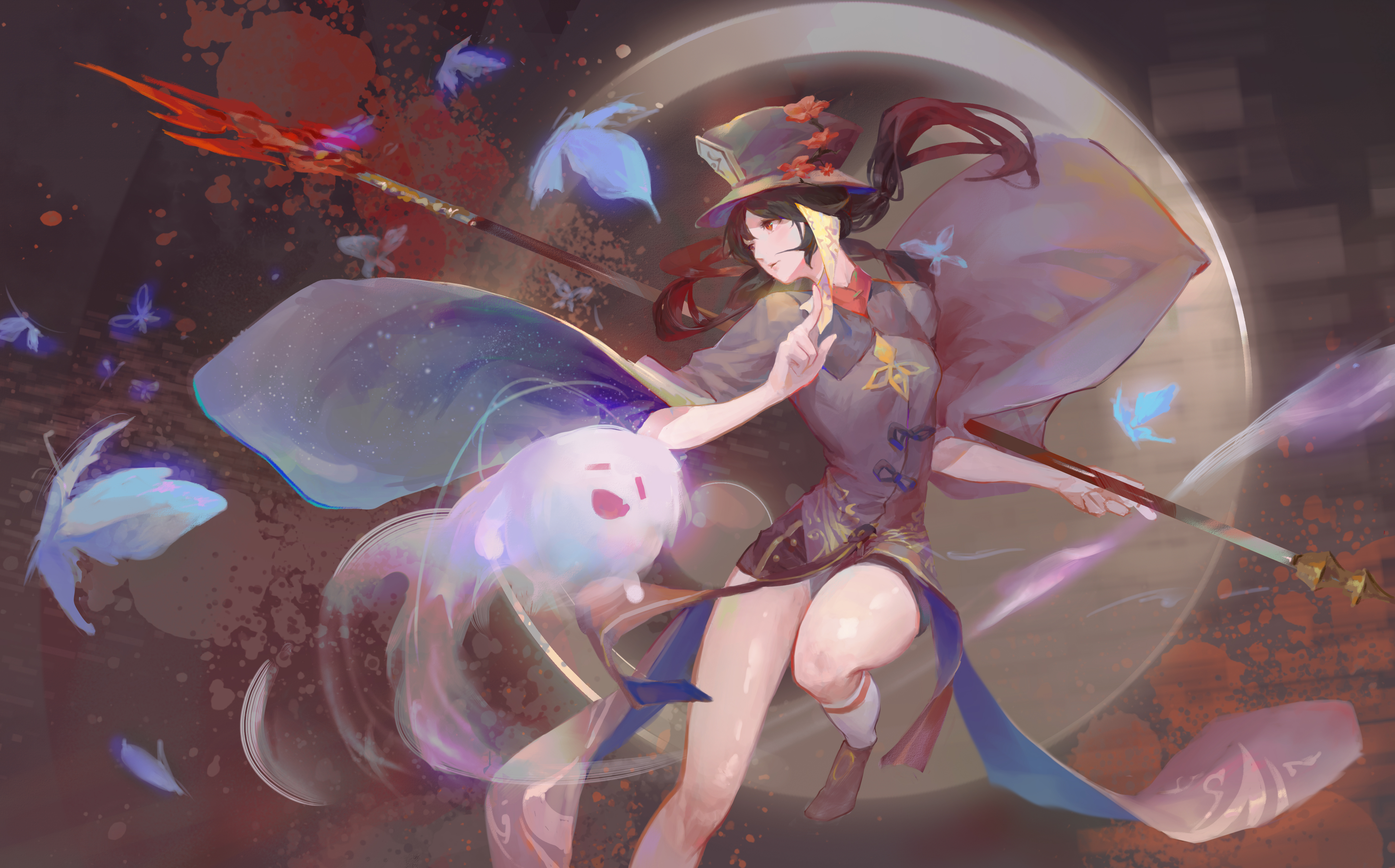 Hu Tao from Genshin Impact 4K HD Wallpaper