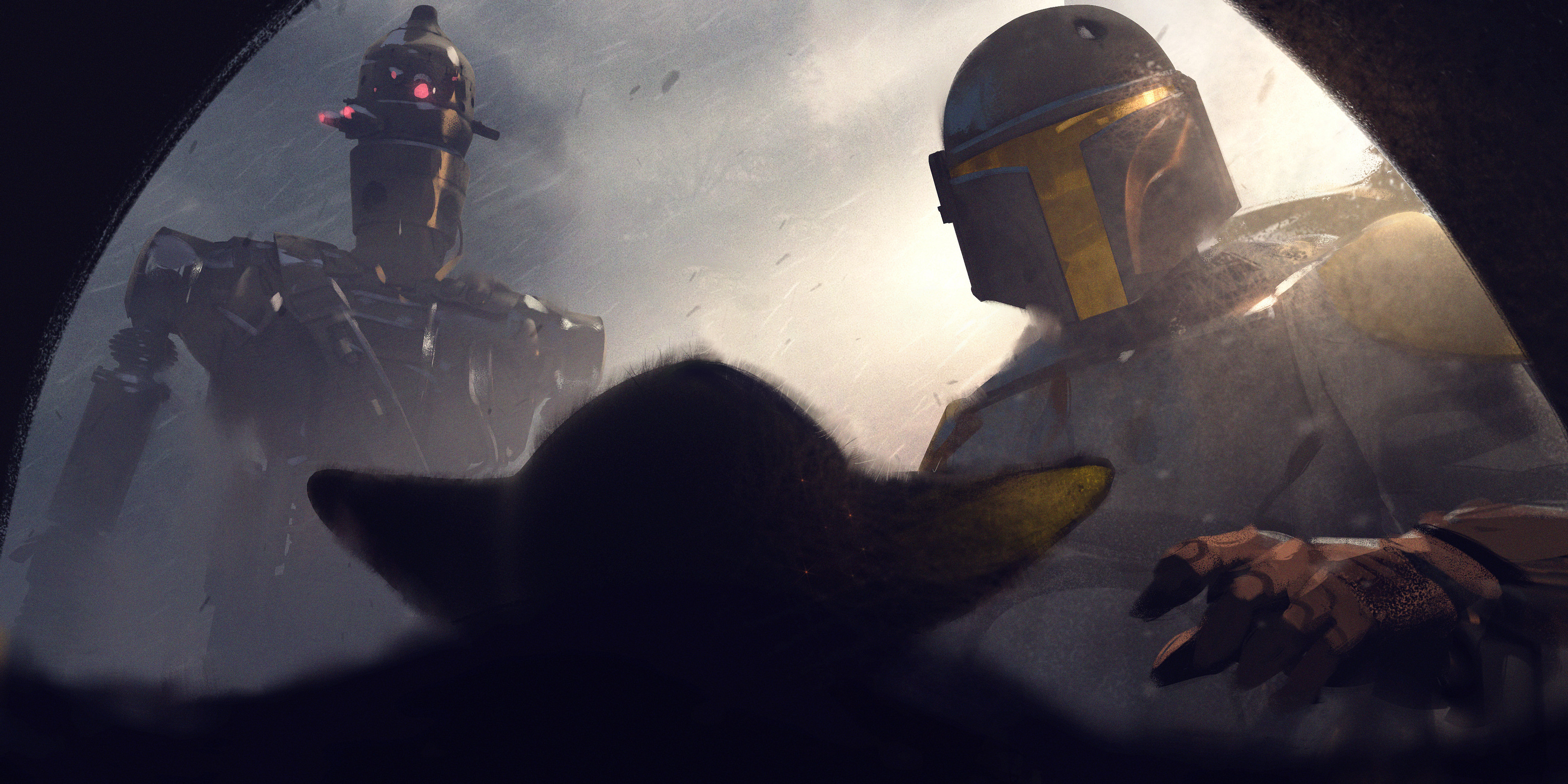 The Mandalorian, IG-11, and Baby Yoda HD Wallpaper