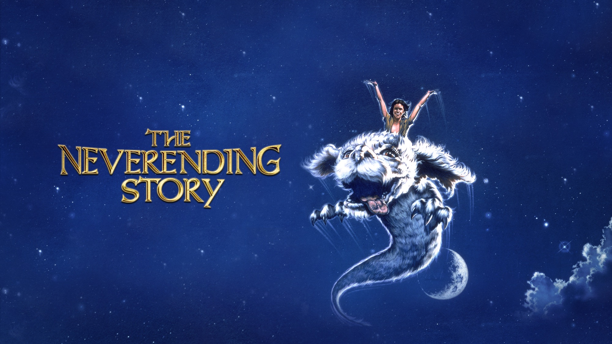 The Neverending Story movie title with Falkor HD Wallpaper