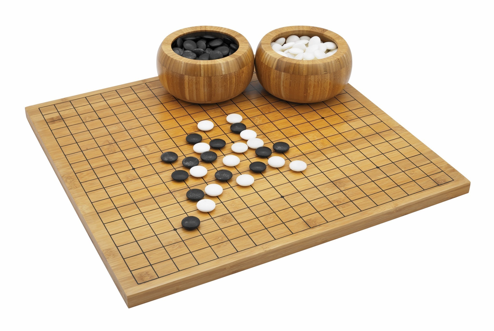 Go board with black and white stones HD Wallpaper