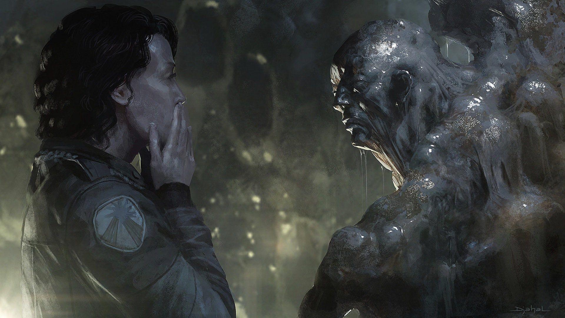Woman and alien creature in The Expanse HD Wallpaper