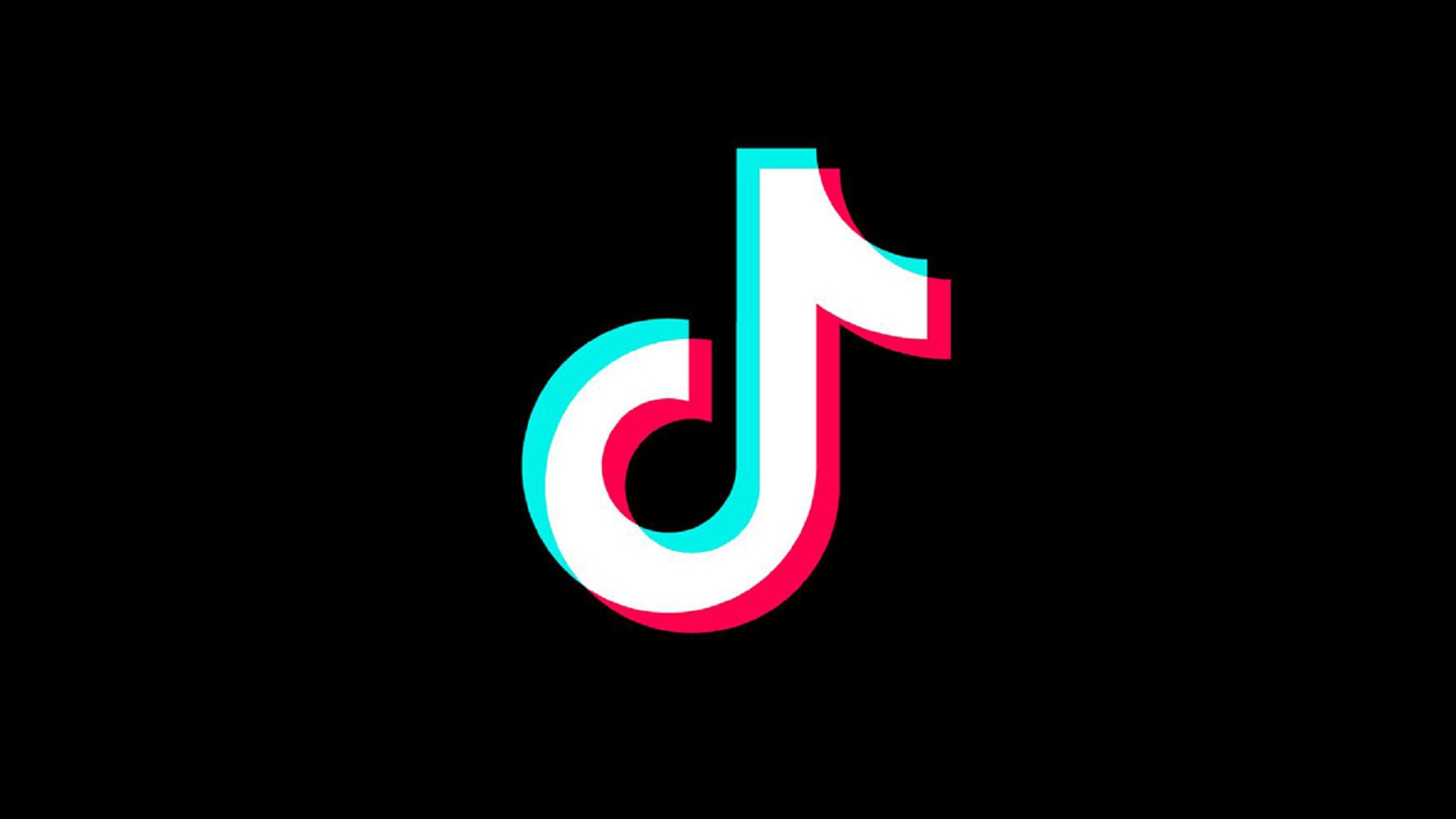 TikTok Icon on Black Background HD Wallpaper