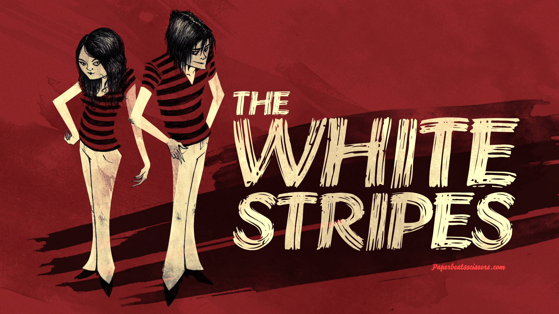 The White Stripes band members illustration HD Wallpaper